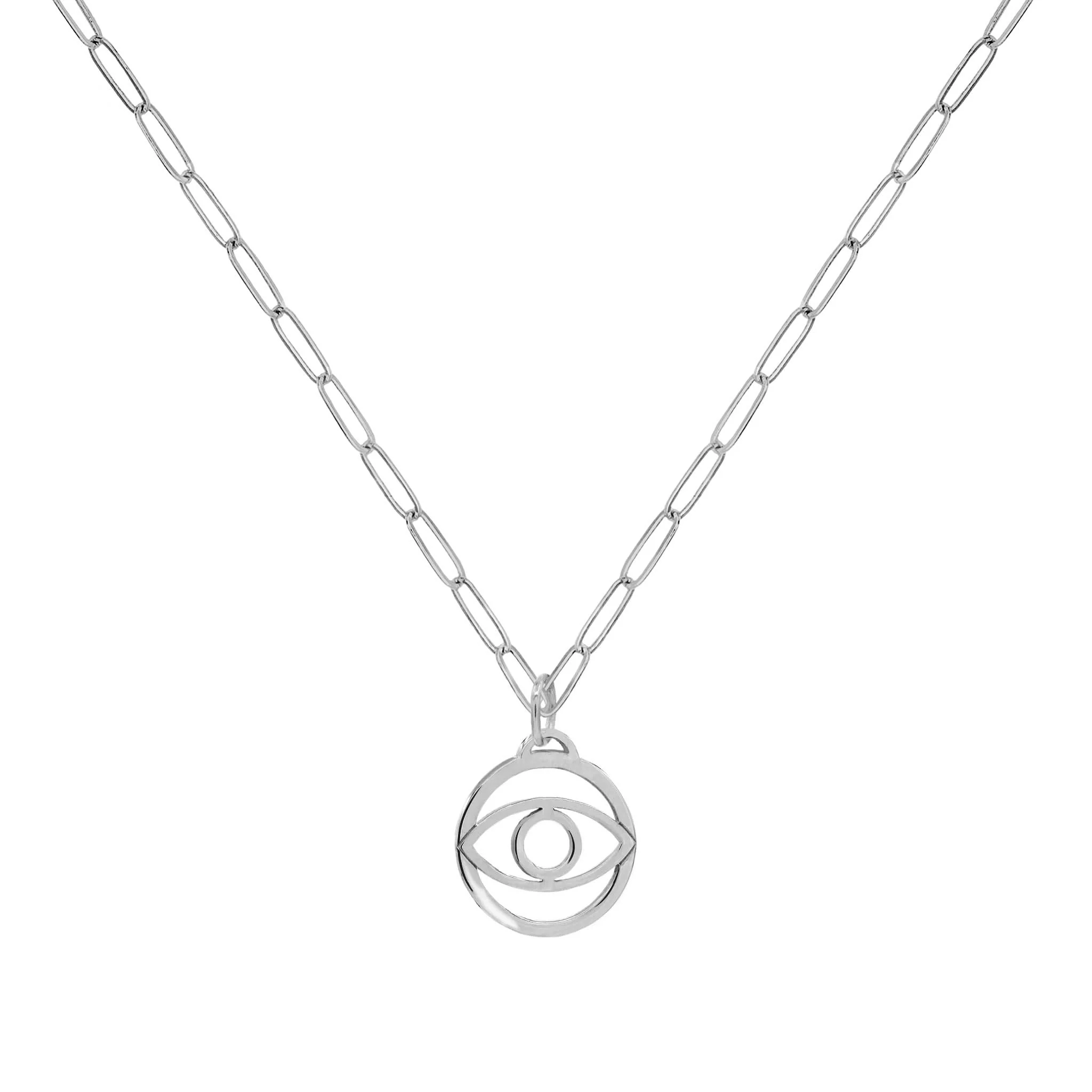 Evil Eye Pendant with Adelaide Mini Chain in 14k Gold - Image 4
