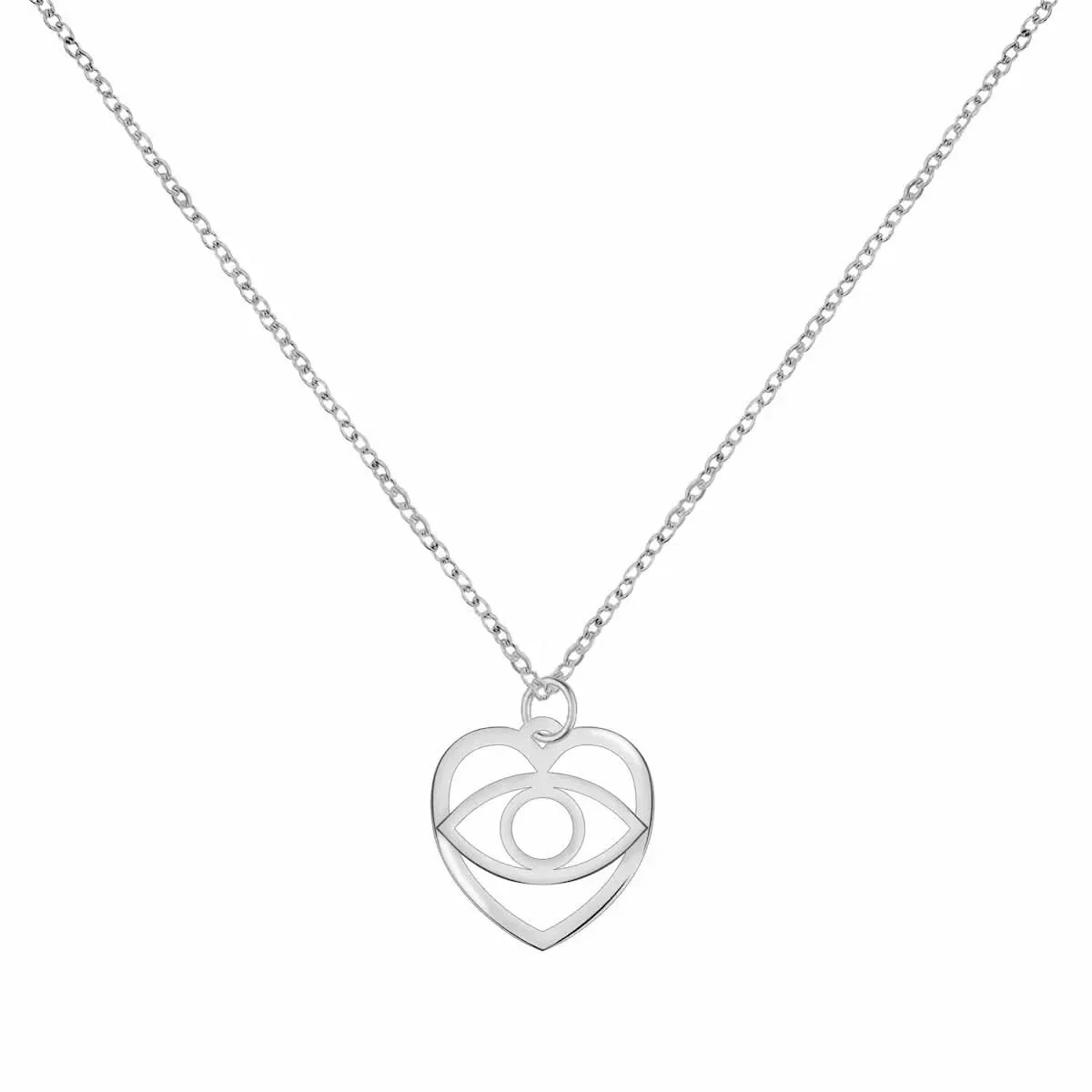 Small Flat Evil Eye Heart Pendant - Image 8