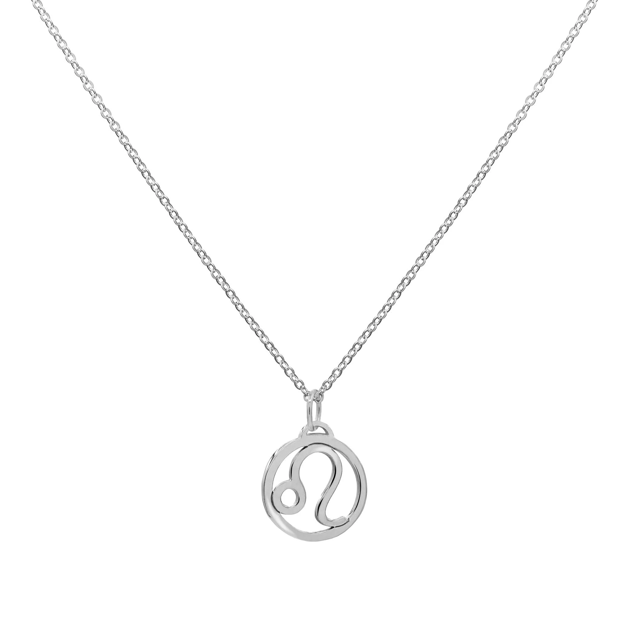 Flat Leo Pendant with Classic Chain in 14k Gold - Image 5