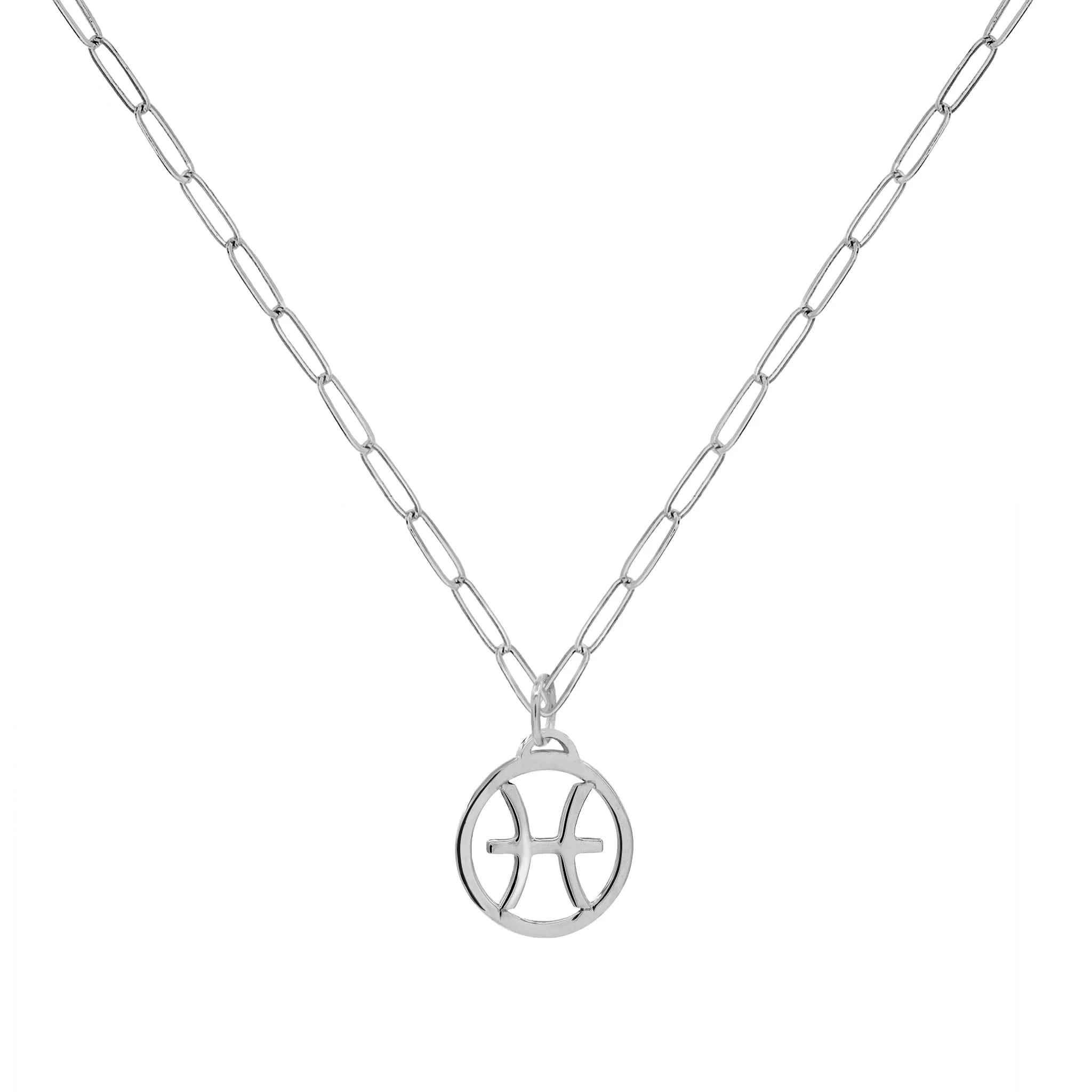Flat Pisces Pendant with Adelaide Mini Chain in 14k Gold - Image 5