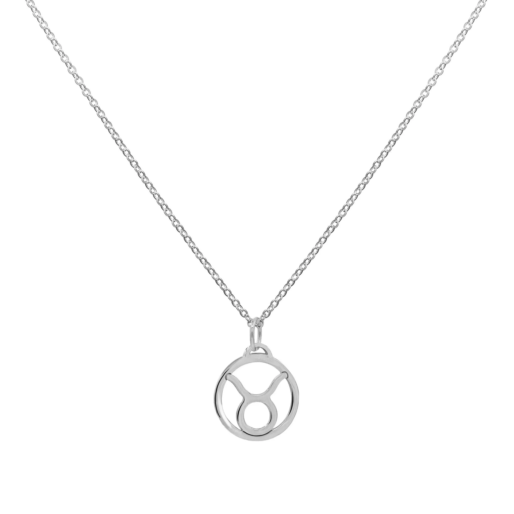 Flat Taurus Pendant with Classic Chain in 14k Gold - Image 5
