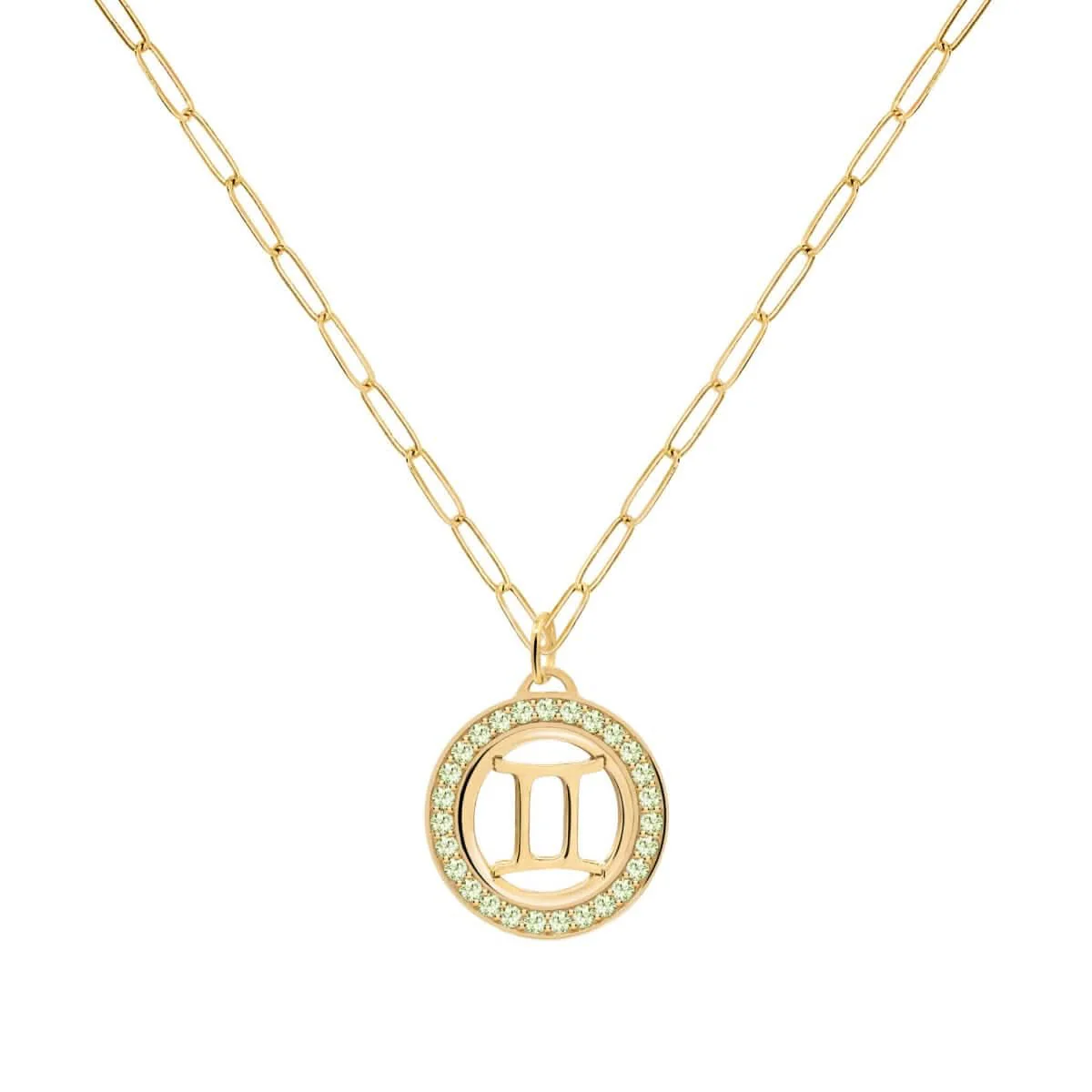 Gemini & Birthstone Pendant in 14k Gold - Image 4