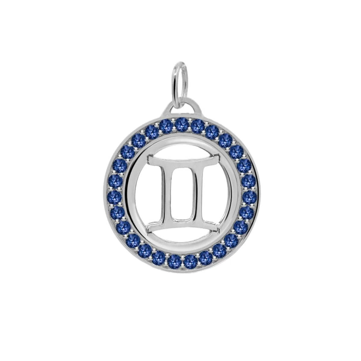Gemini & Birthstone Pendant in 14k Gold - Image 9