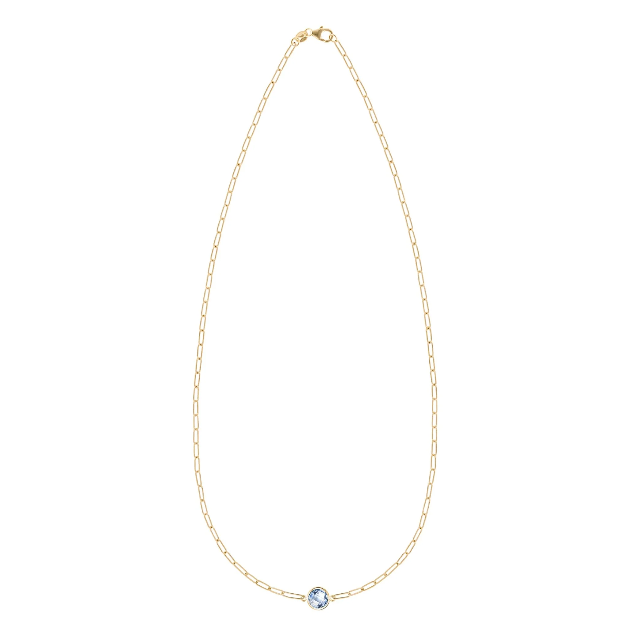 Grand 1 Aquamarine Adelaide Mini Necklace in 14k Gold (March) - Image 4