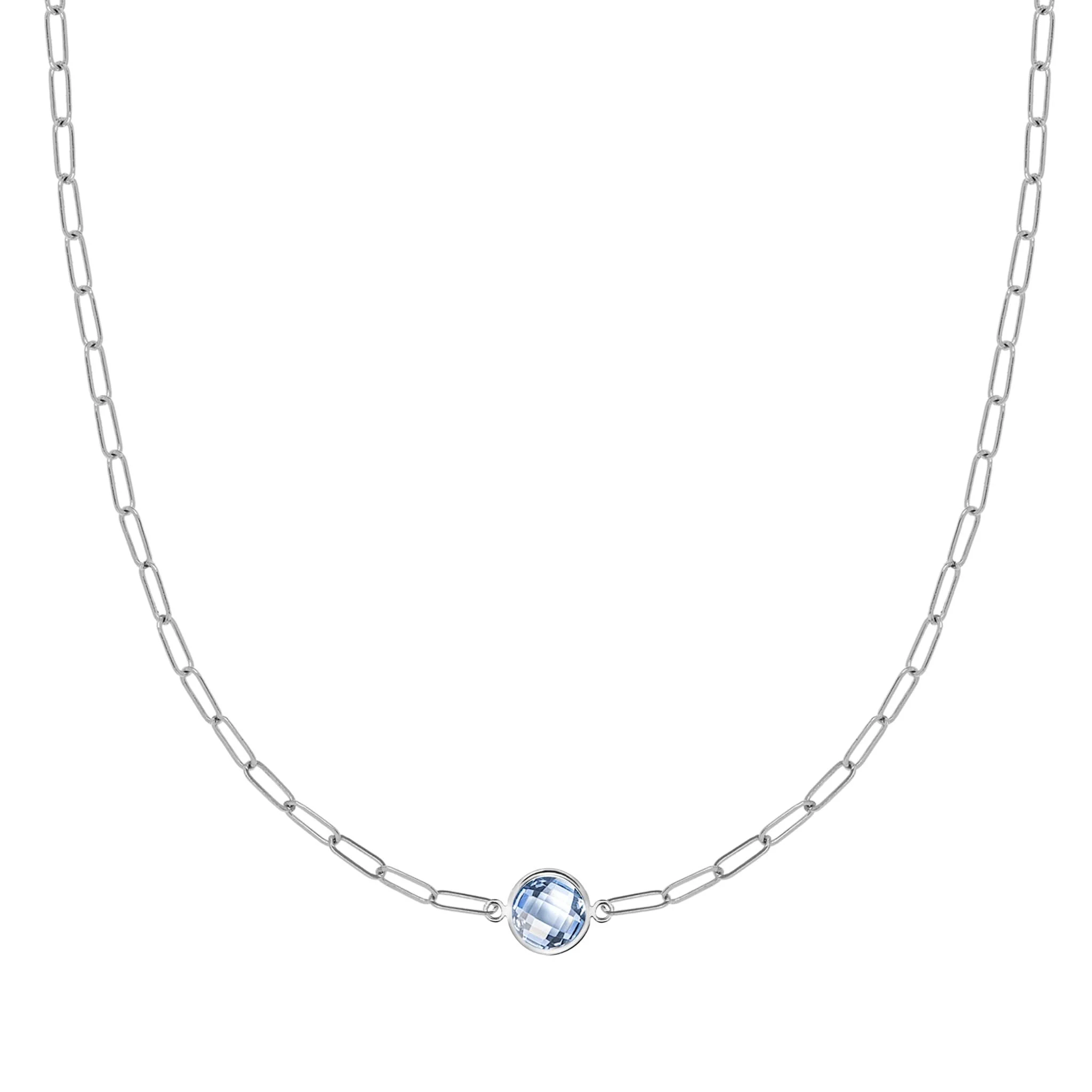 Grand 1 Aquamarine Adelaide Mini Necklace in 14k Gold (March) - Image 7