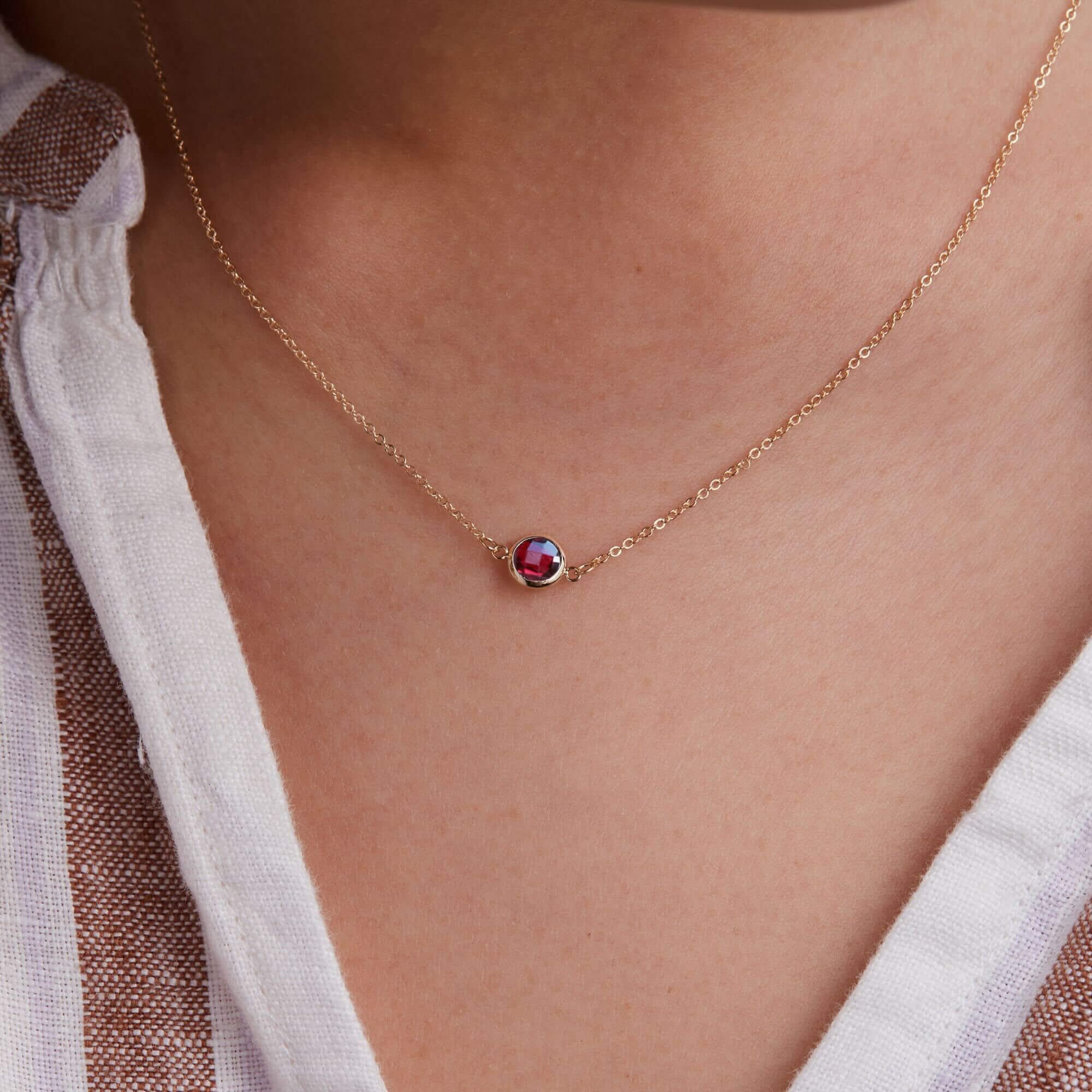 Grand 1 Birthstone Necklace in 14k Gold - Image 6