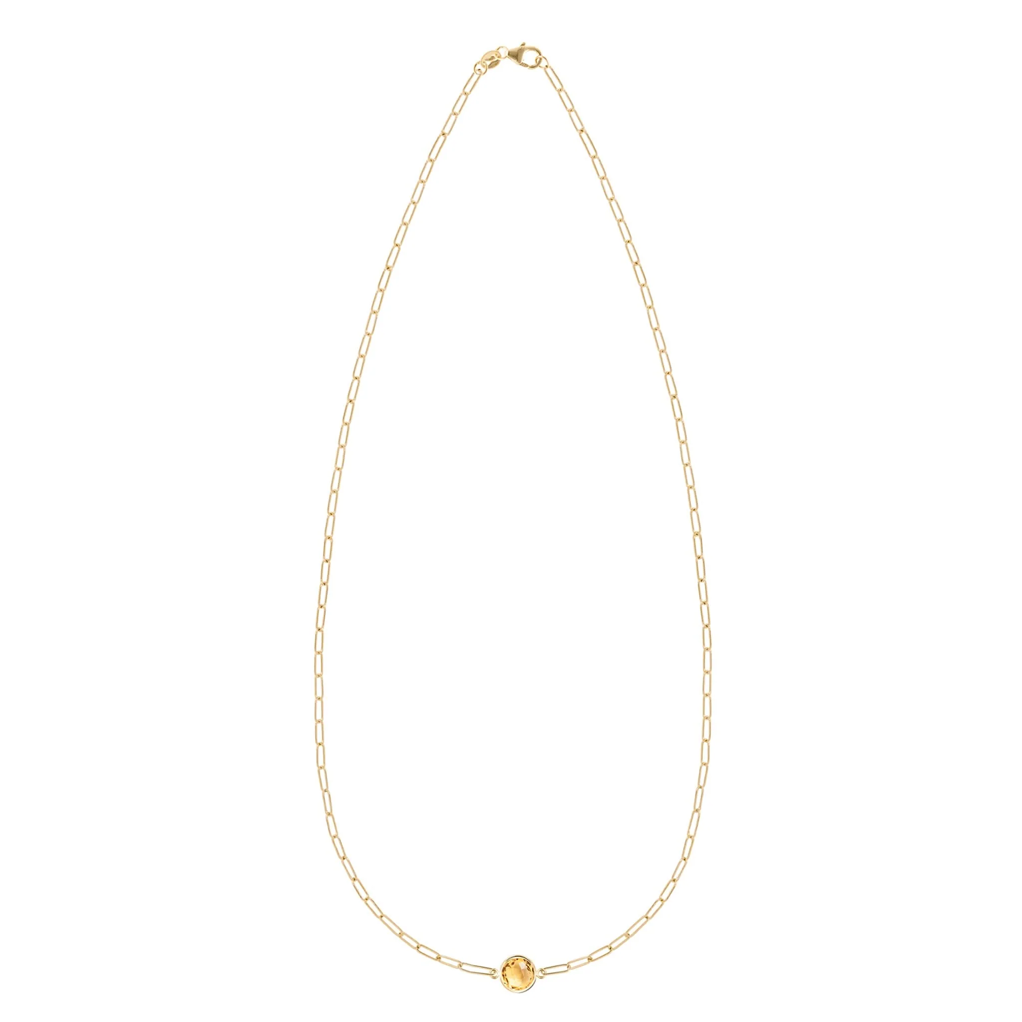 Grand 1 Citrine Adelaide Mini Necklace in 14k Gold (November) - Image 4