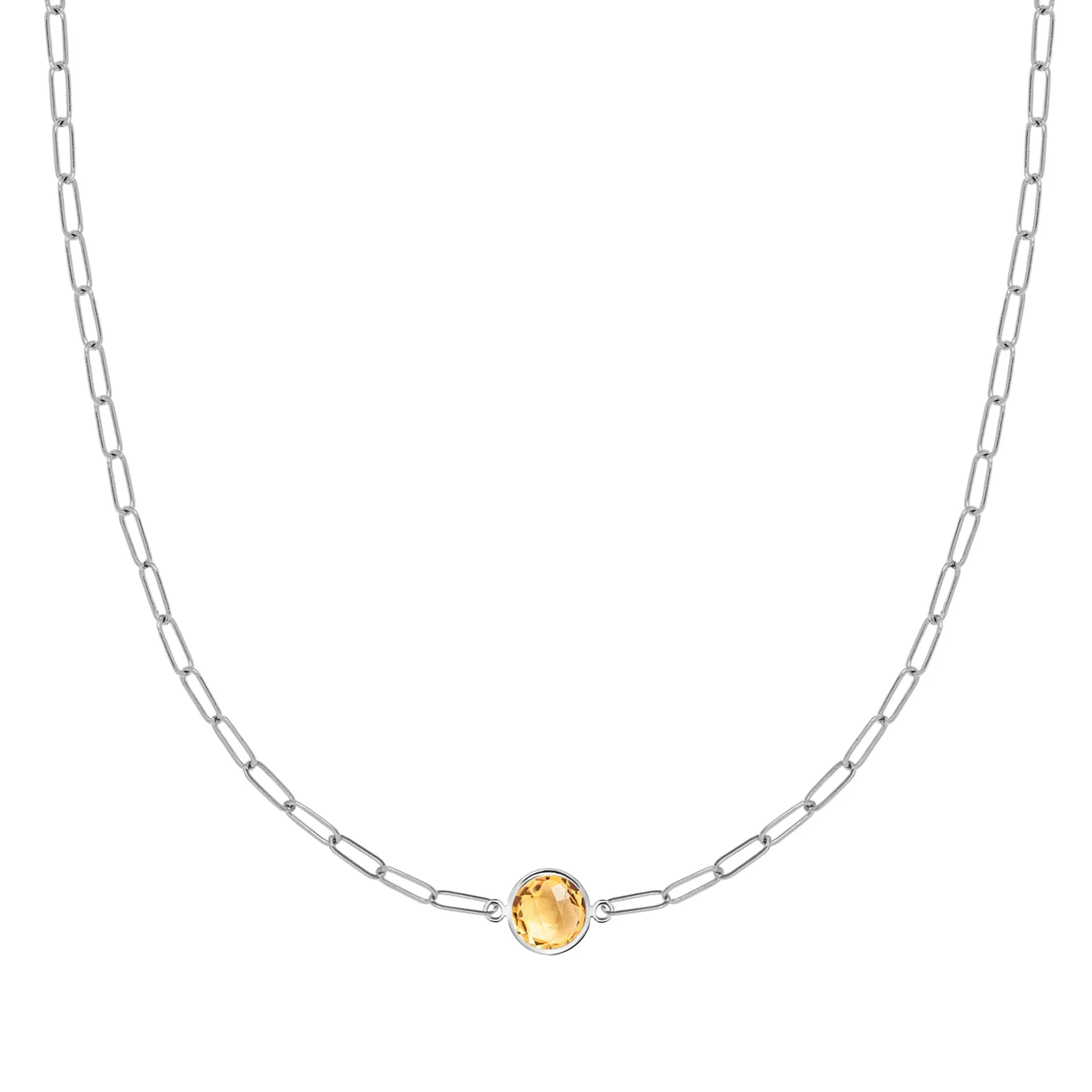 Grand 1 Citrine Adelaide Mini Necklace in 14k Gold (November) - Image 8