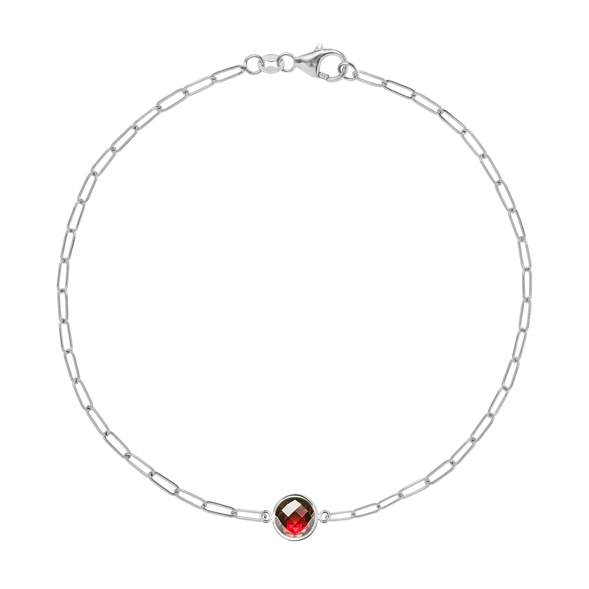 Grand 1 Garnet Adelaide Mini Bracelet in 14k Gold (January) - Image 5