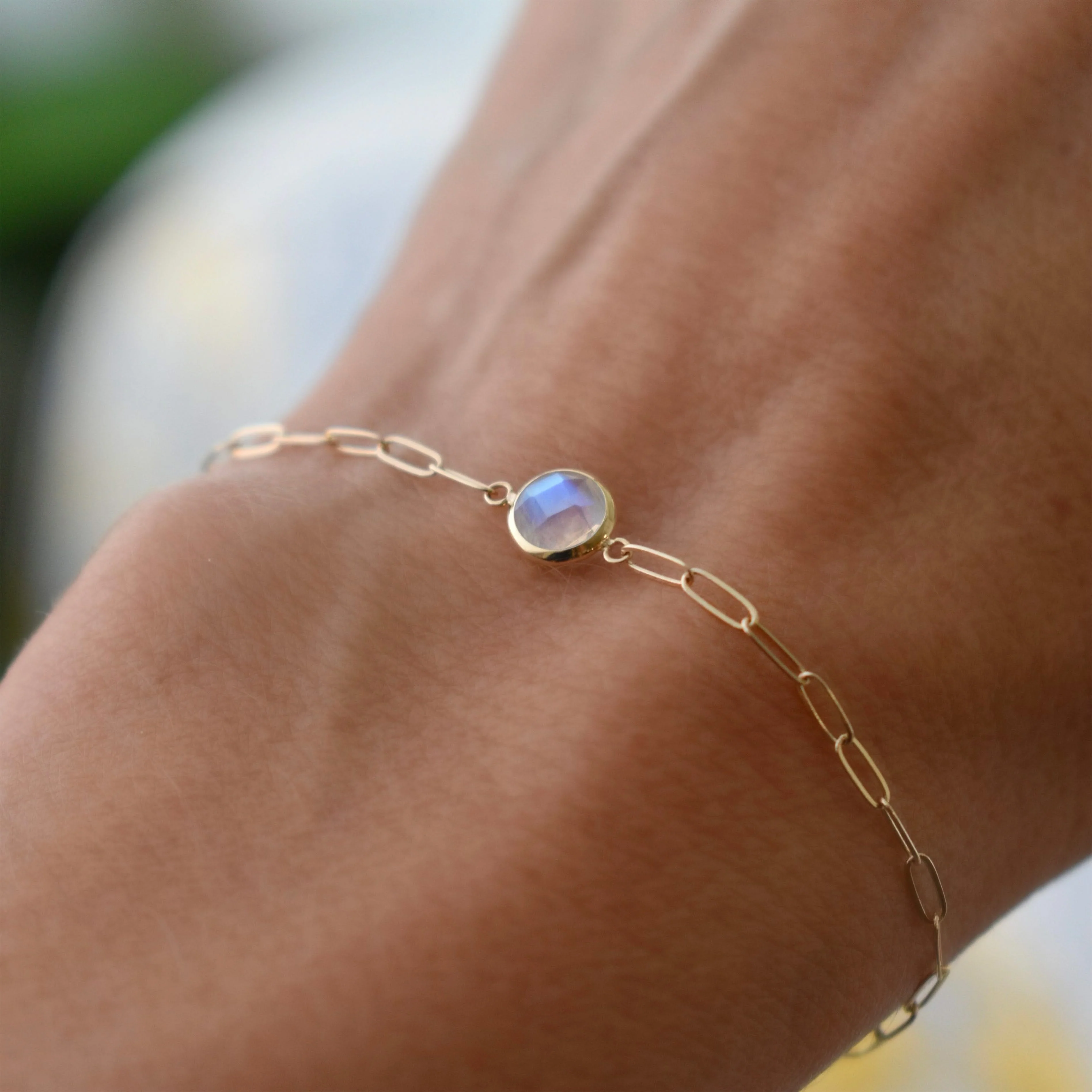 Grand 1 Moonstone Adelaide Mini Bracelet in 14k Gold (June) - Image 8