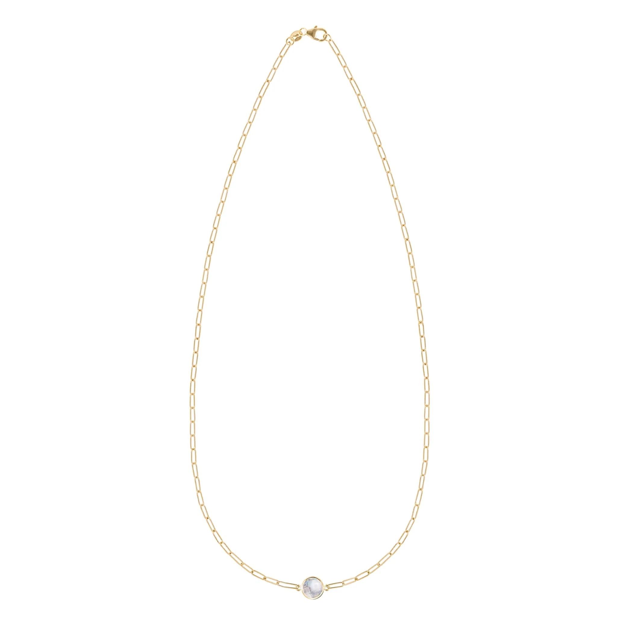 Grand 1 Moonstone Adelaide Mini Necklace in 14k Gold (June) - Image 4