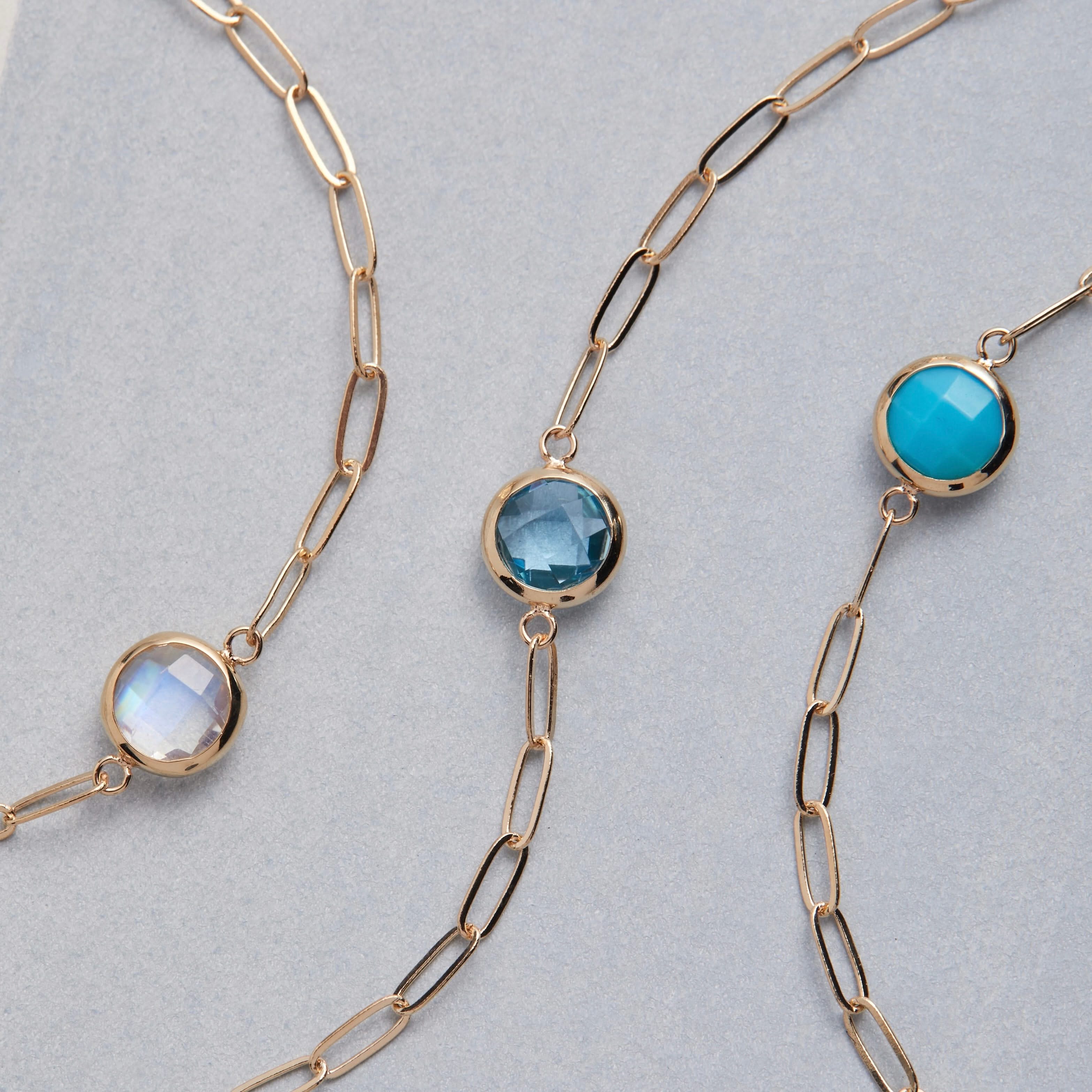 Grand 1 Nantucket Blue Topaz Adelaide Mini Bracelet in 14k Gold (December) - Image 9