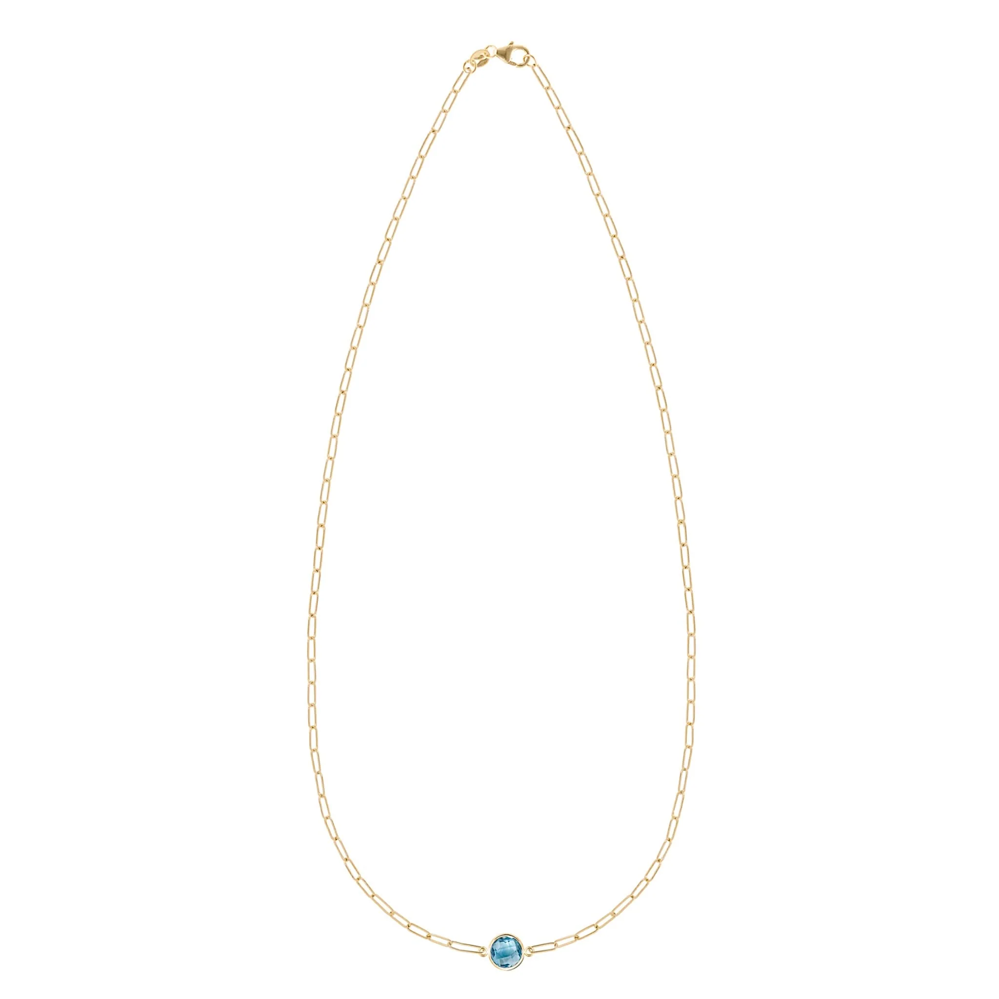 Grand 1 Nantucket Blue Topaz Adelaide Mini Necklace in 14k Gold (December) - Image 4