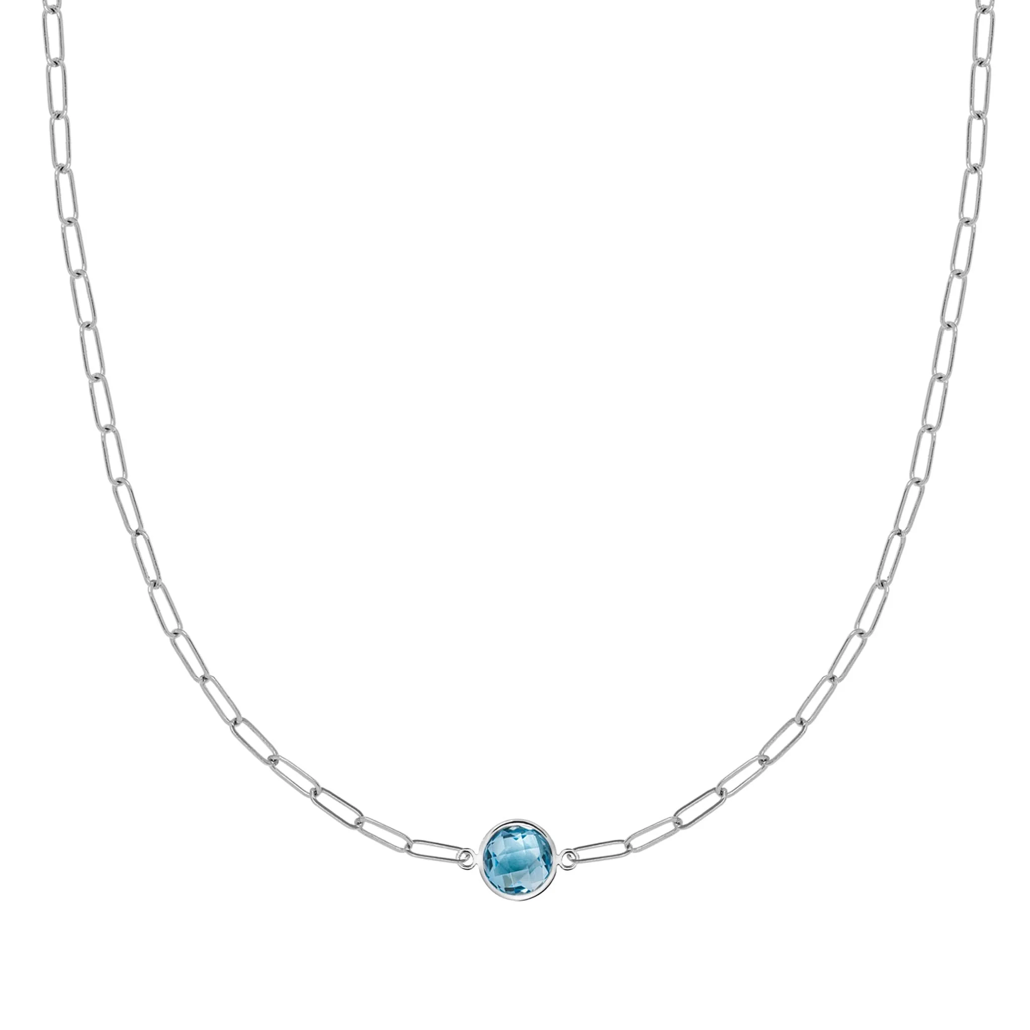 Grand 1 Nantucket Blue Topaz Adelaide Mini Necklace in 14k Gold (December) - Image 7