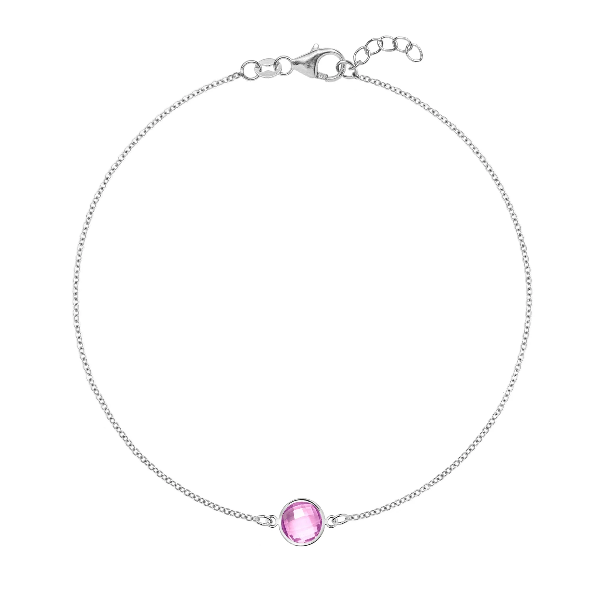 Grand 1 Pink Sapphire Bracelet in 14k Gold (October) - Image 7