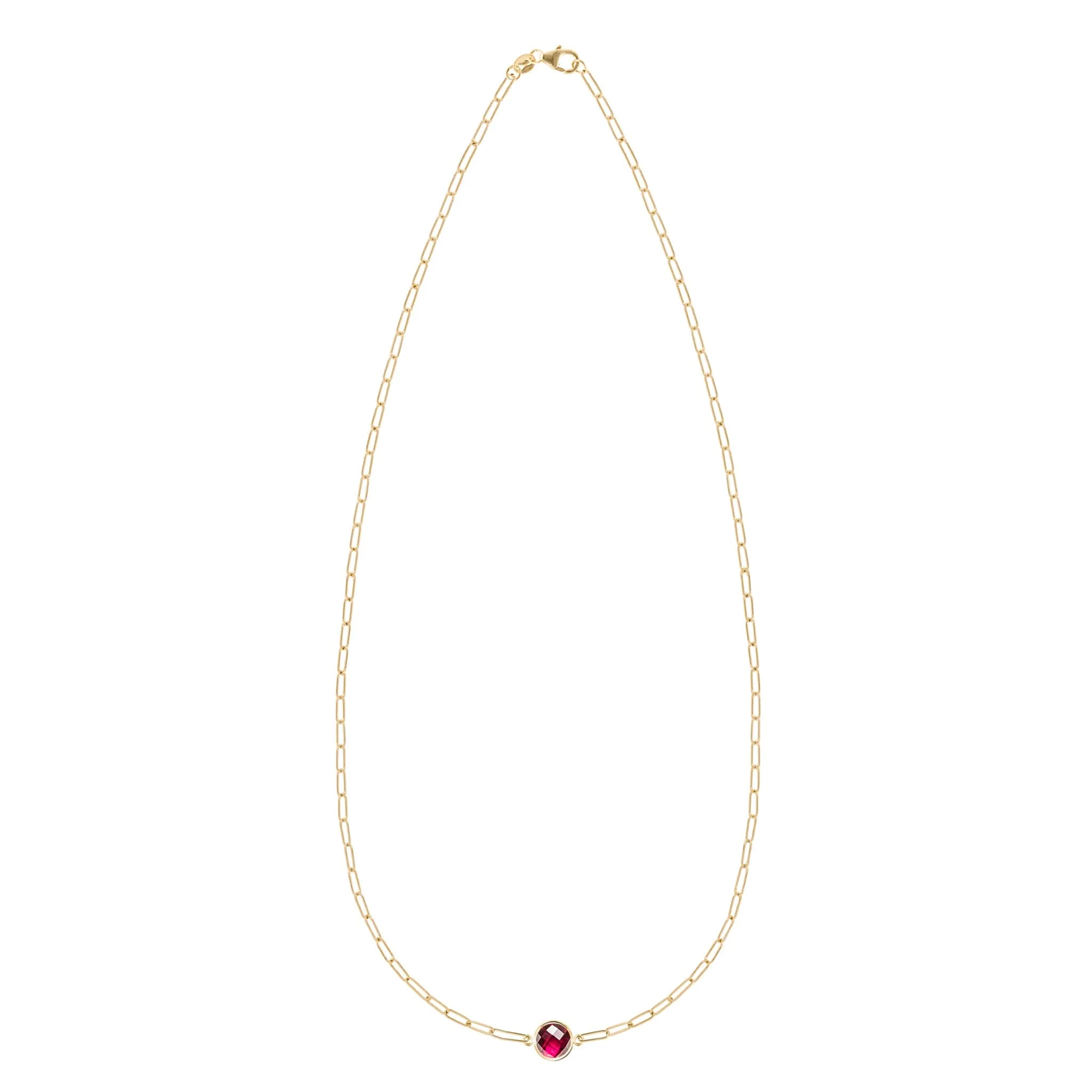 Grand 1 Ruby Adelaide Mini Necklace in 14k Gold (July) - Image 4