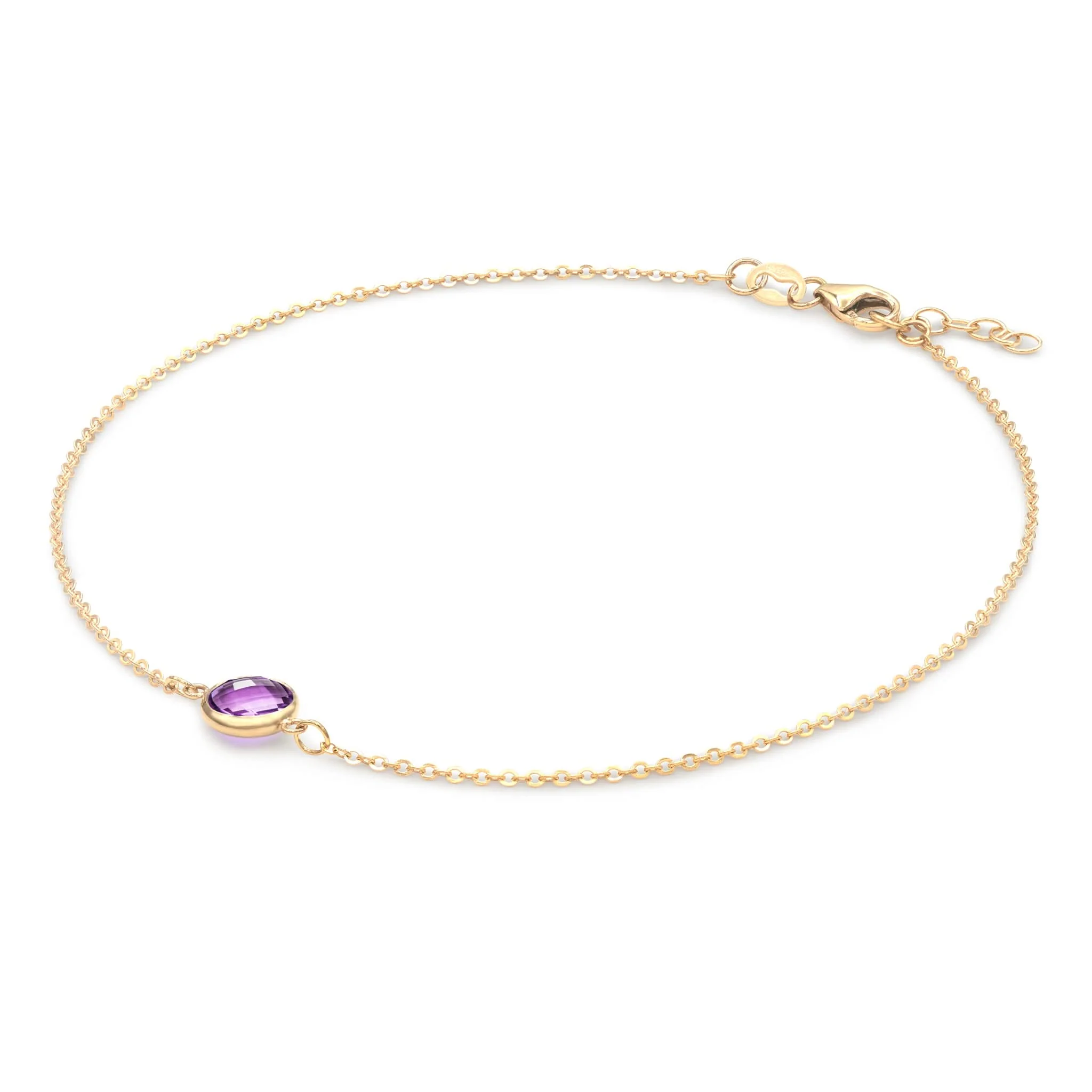 Grand 1 Amethyst Bracelet in 14k Gold (February) - Image 4