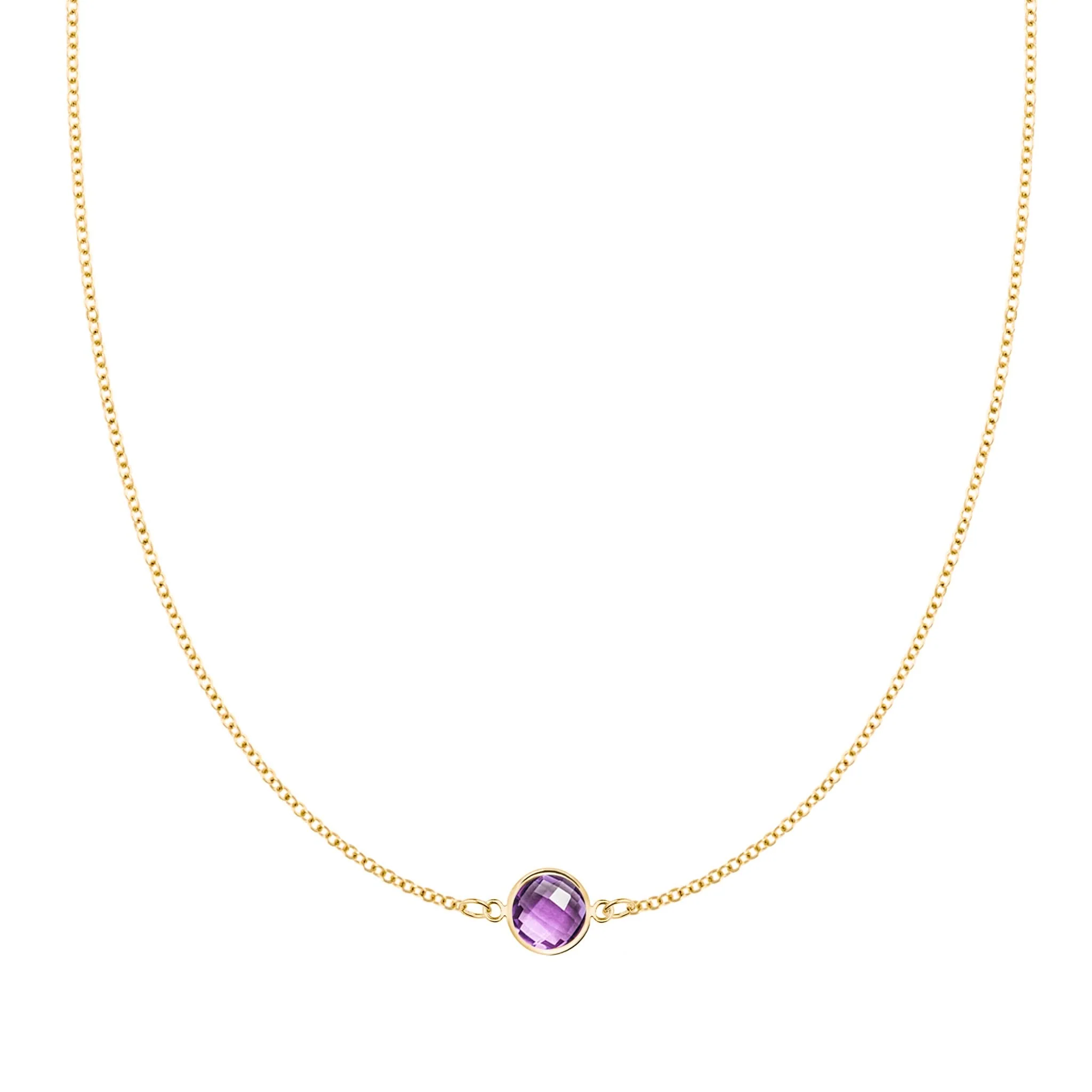 Grand 1 Amethyst Necklace in 14k Gold (February)