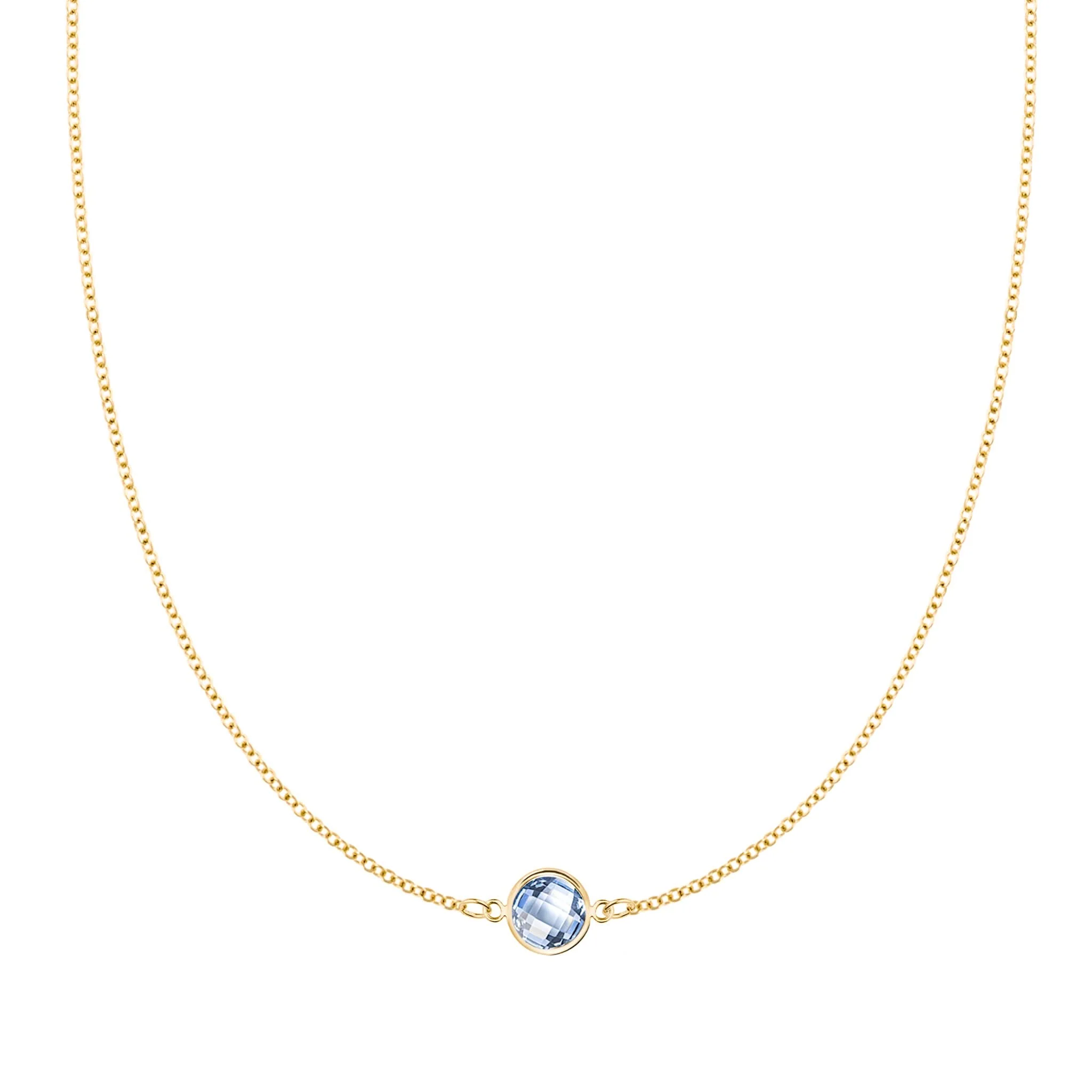 Grand 1 Aquamarine Necklace in 14k Gold (March)