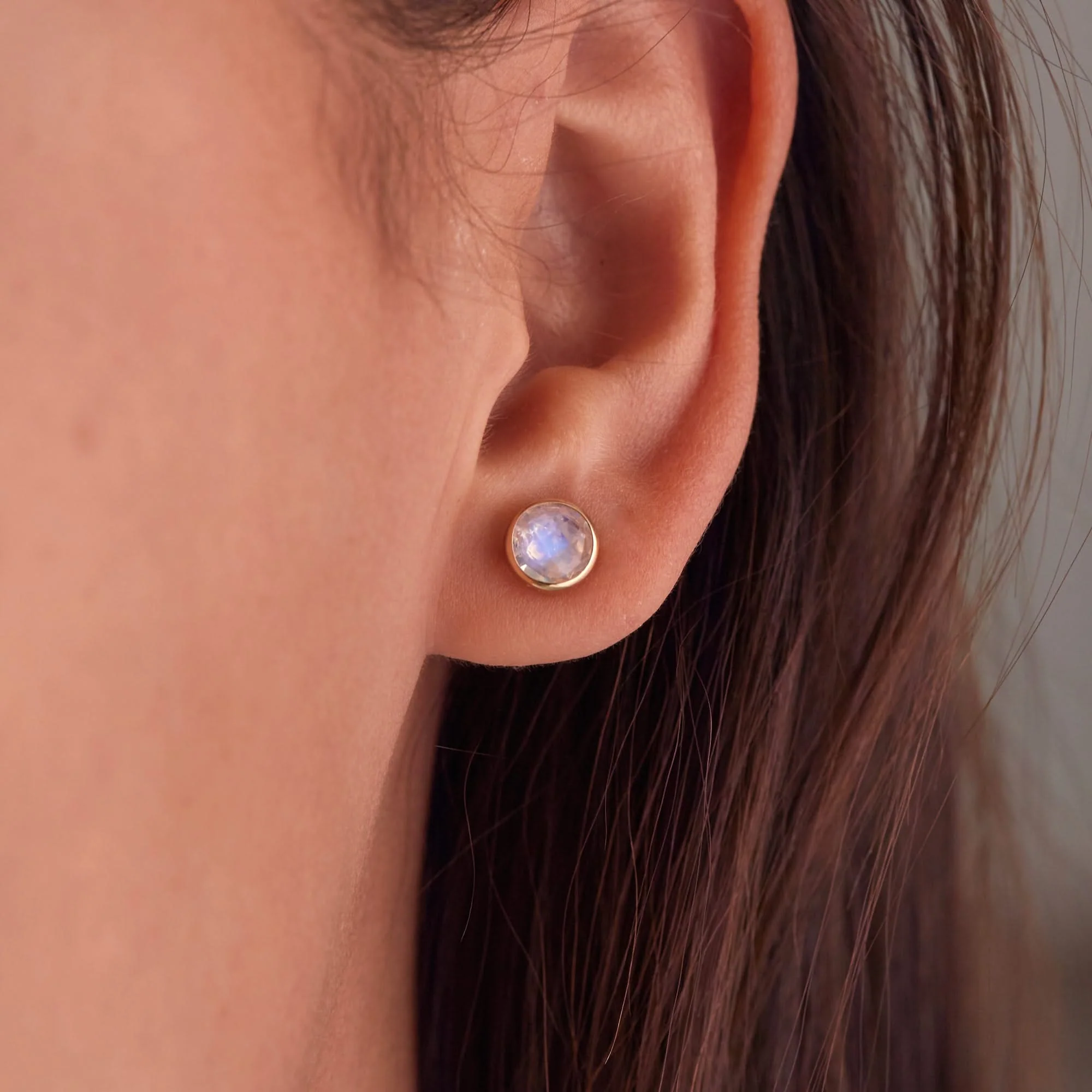 Grand Birthstone Stud Earrings in 14k Gold - Image 3