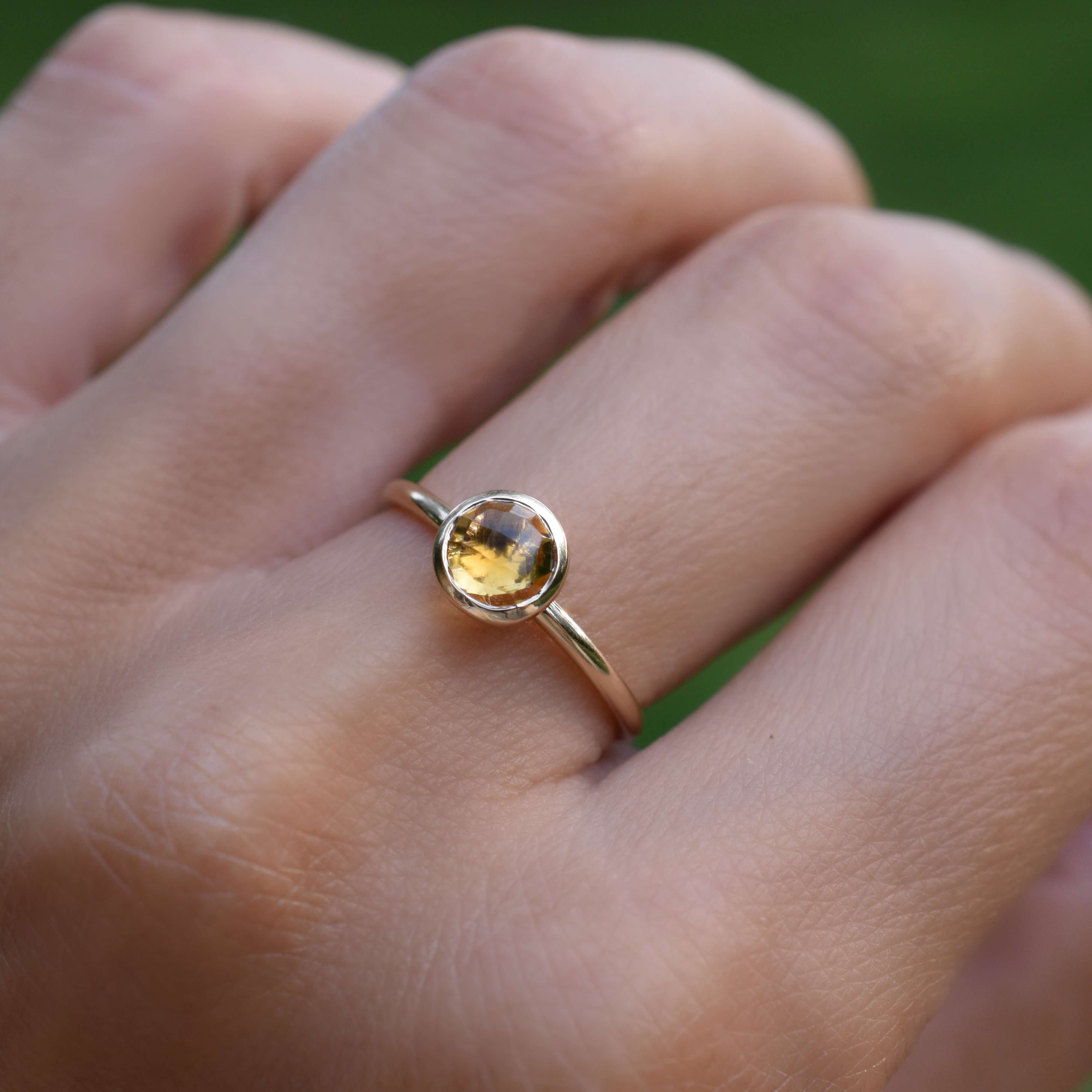 Grand Citrine Ring in 14k Gold (November) - Image 3