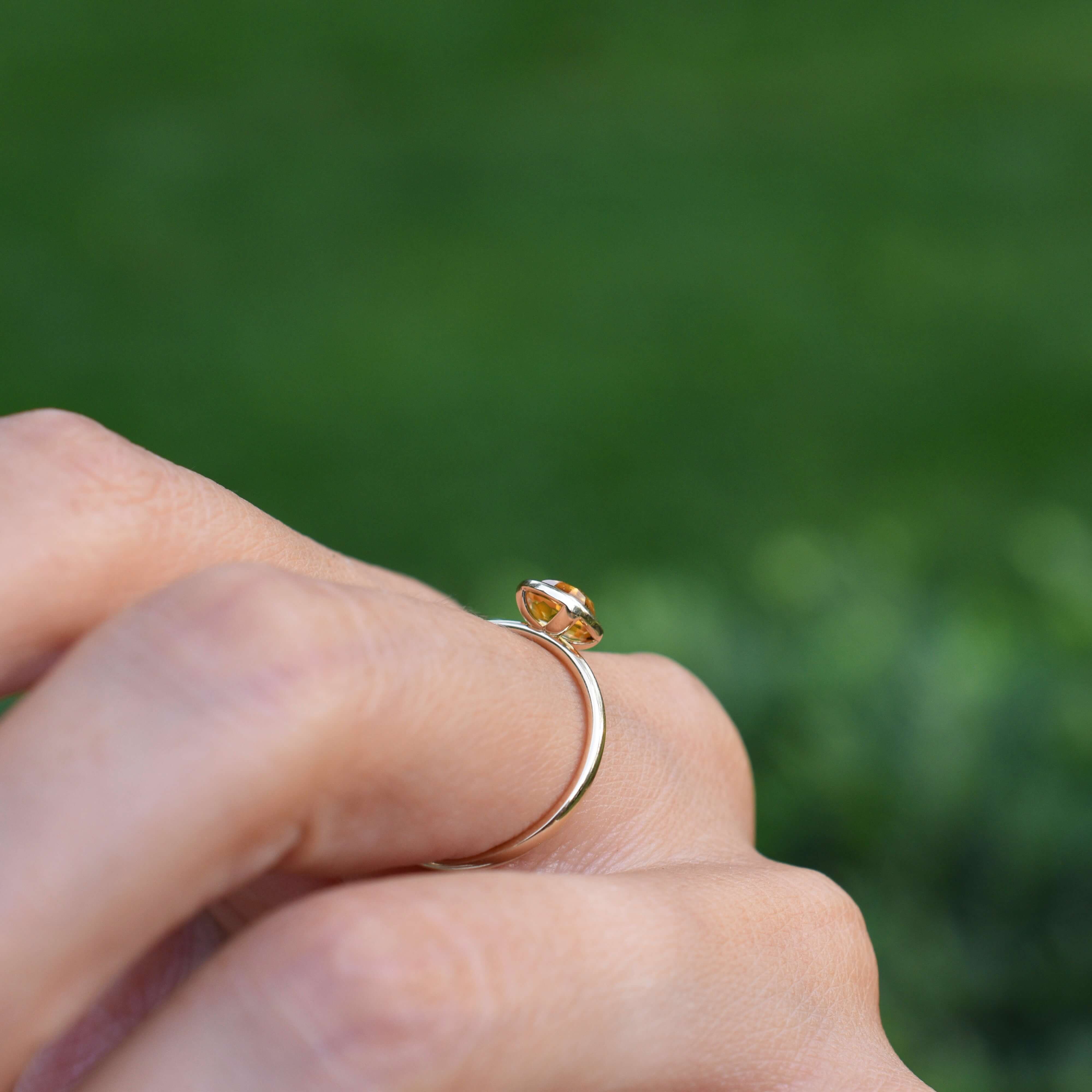 Grand Citrine Ring in 14k Gold (November) - Image 6