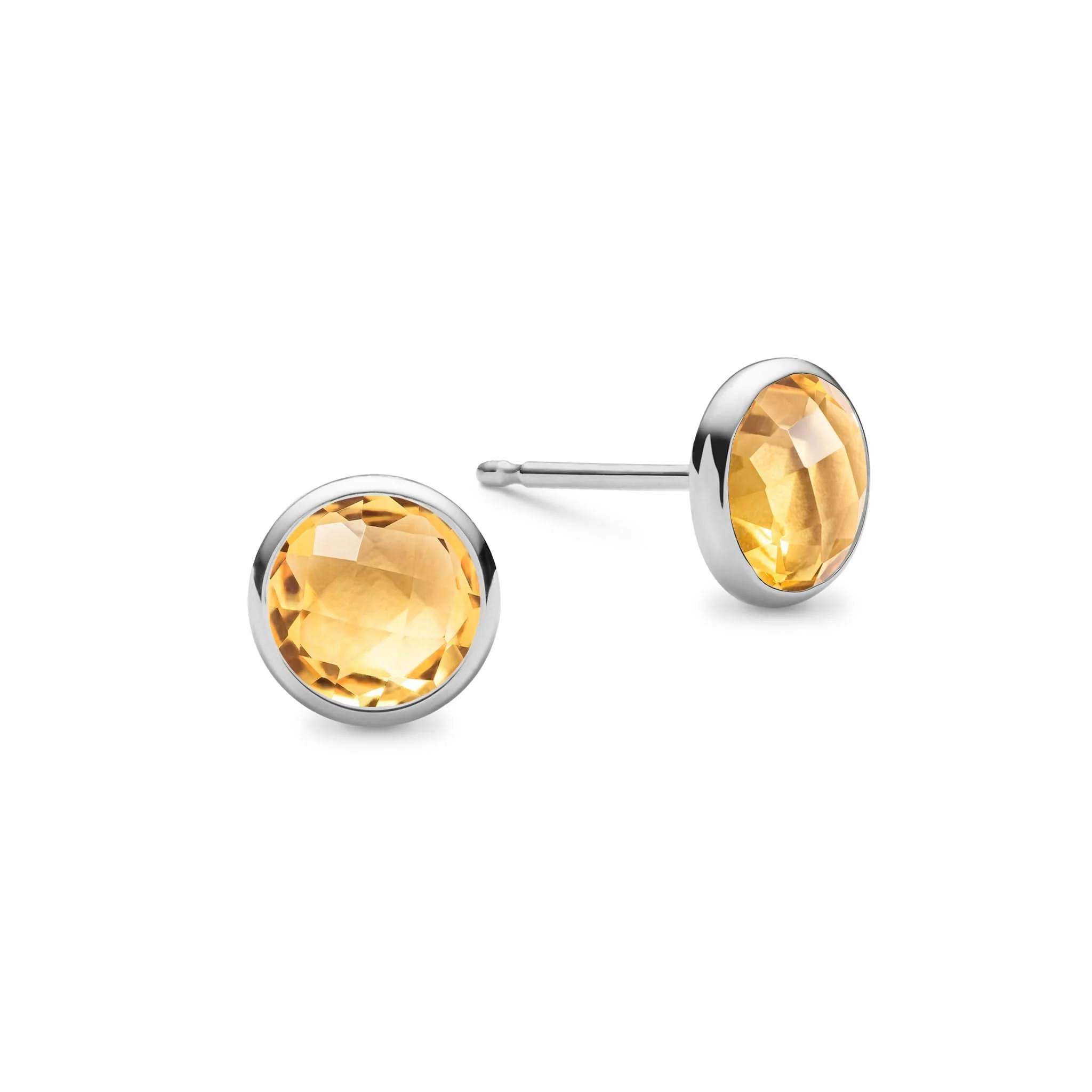 Grand Citrine Stud Earrings in 14k Gold (November) - Image 5