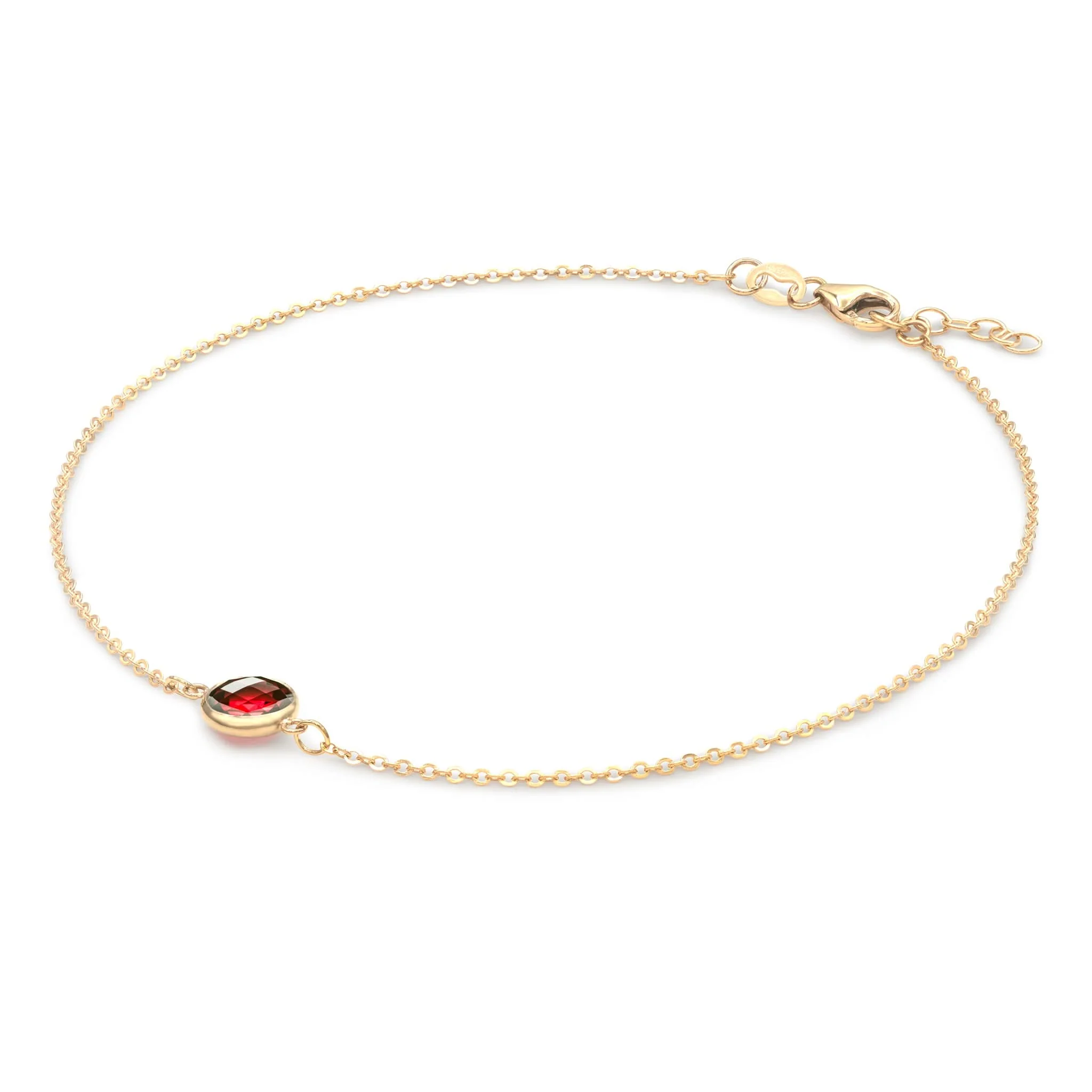 Grand 1 Garnet Bracelet in 14k Gold (January) - Image 4