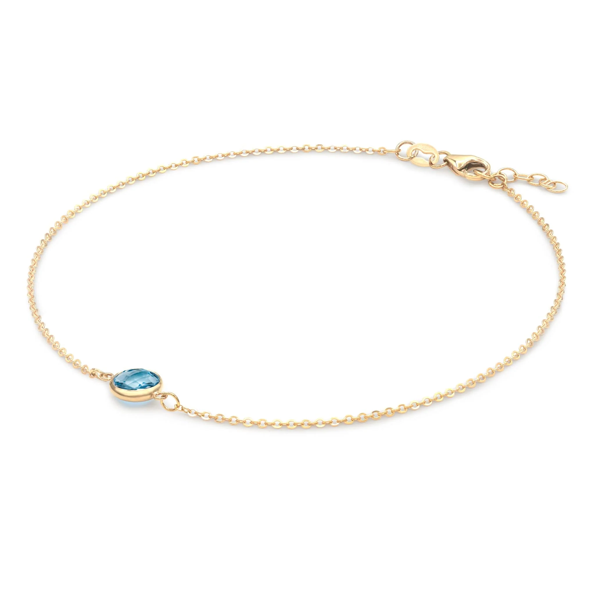 Grand 1 Nantucket Blue Topaz Bracelet in 14k Gold (December) - Image 4