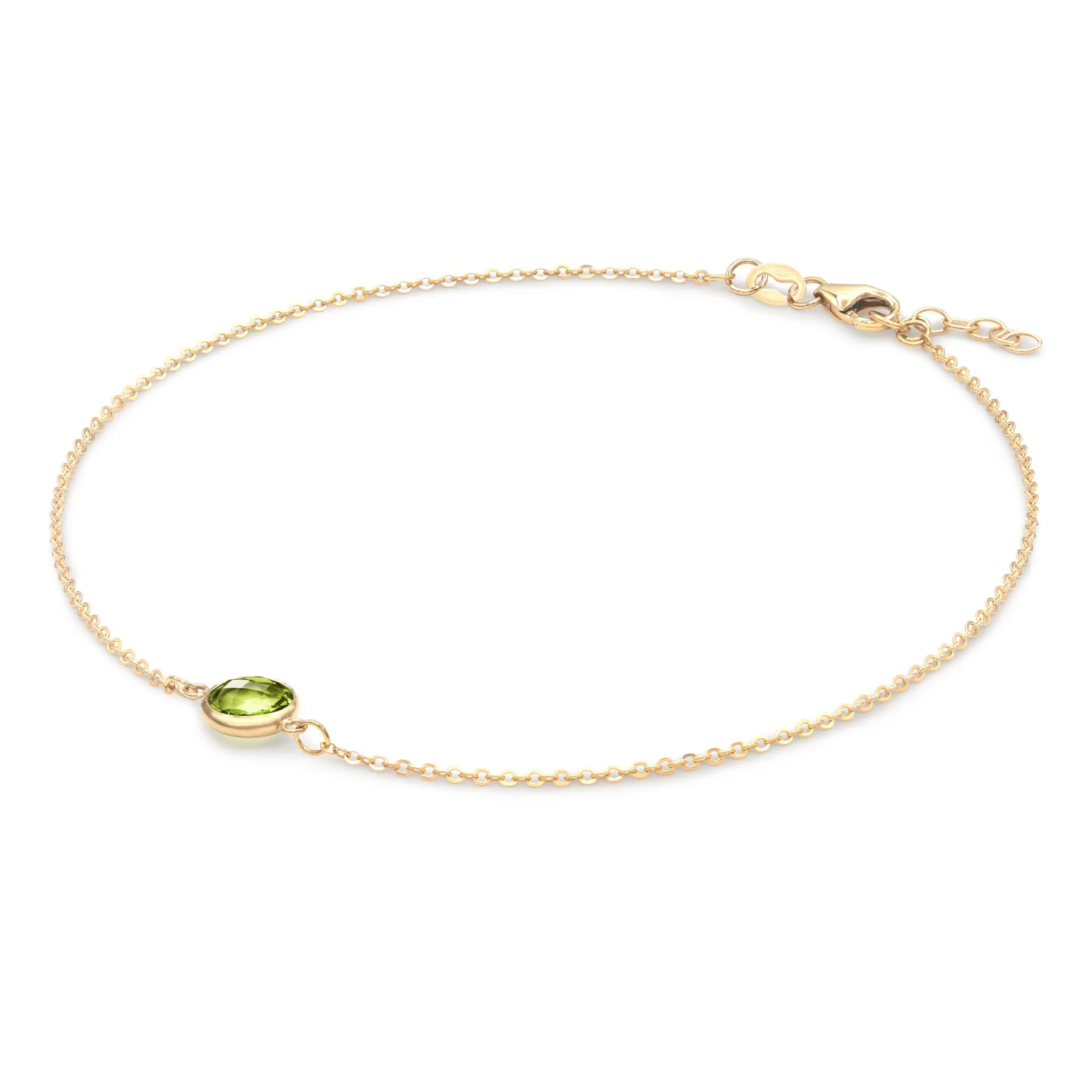 Grand 1 Peridot Bracelet in 14k Gold (August) - Image 4