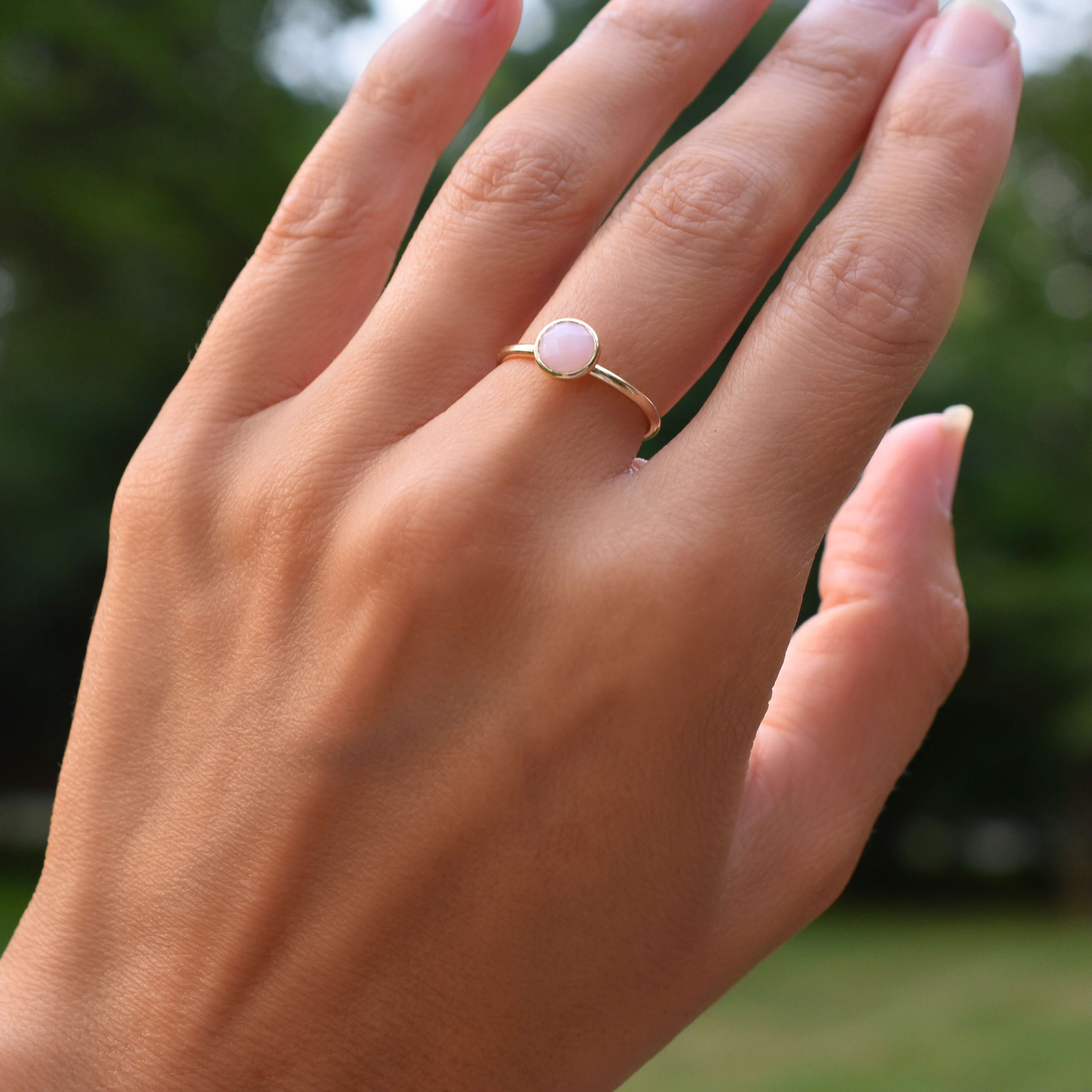 Grand Pink Opal Ring in 14k Gold (October) - Image 3