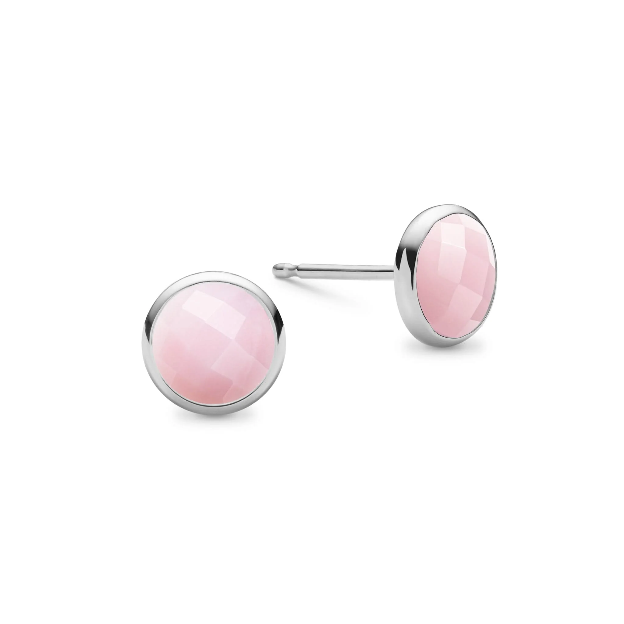 Grand Pink Opal Stud Earrings in 14k Gold (October) - Image 5