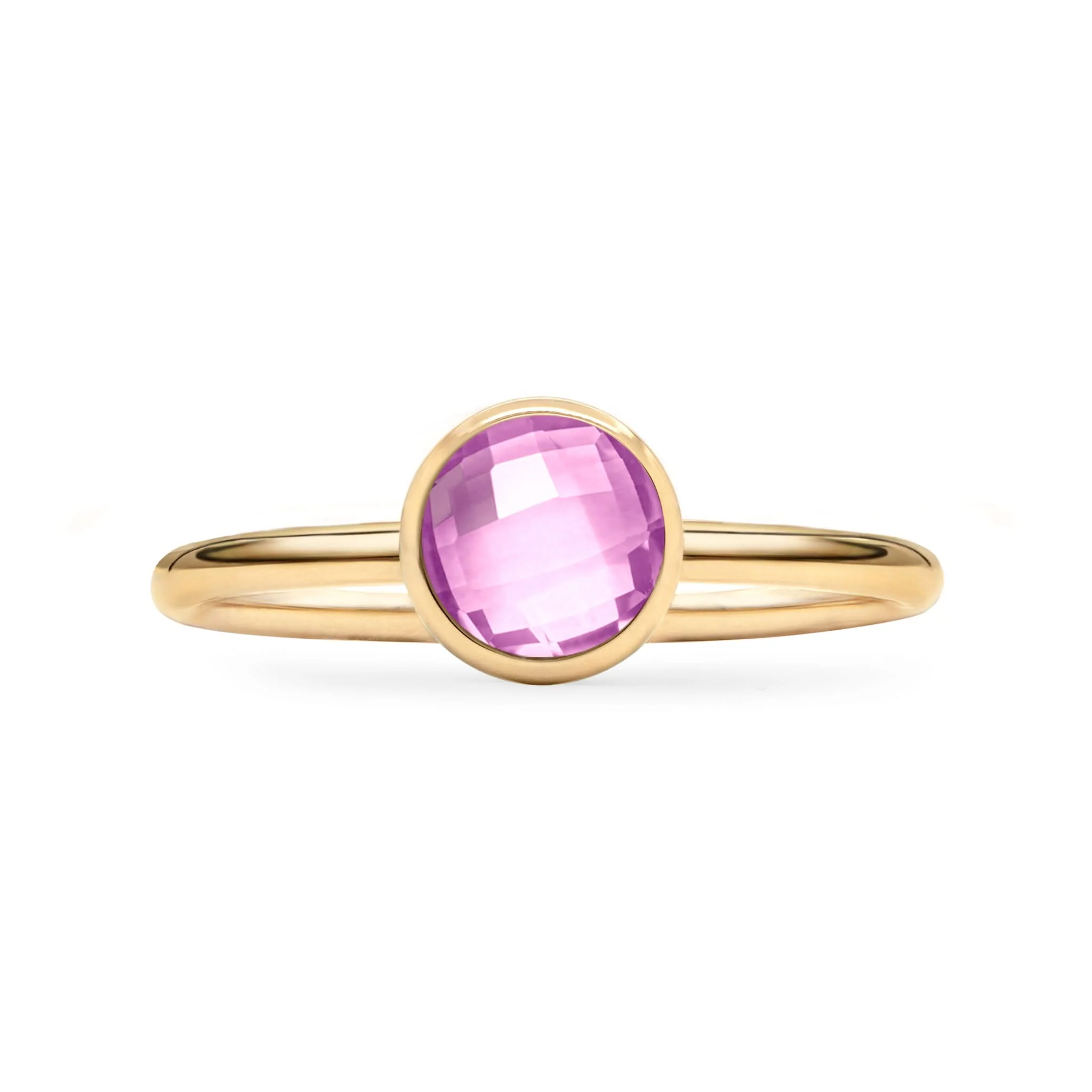Grand Pink Sapphire Ring in 14k Gold (October) - Image 5