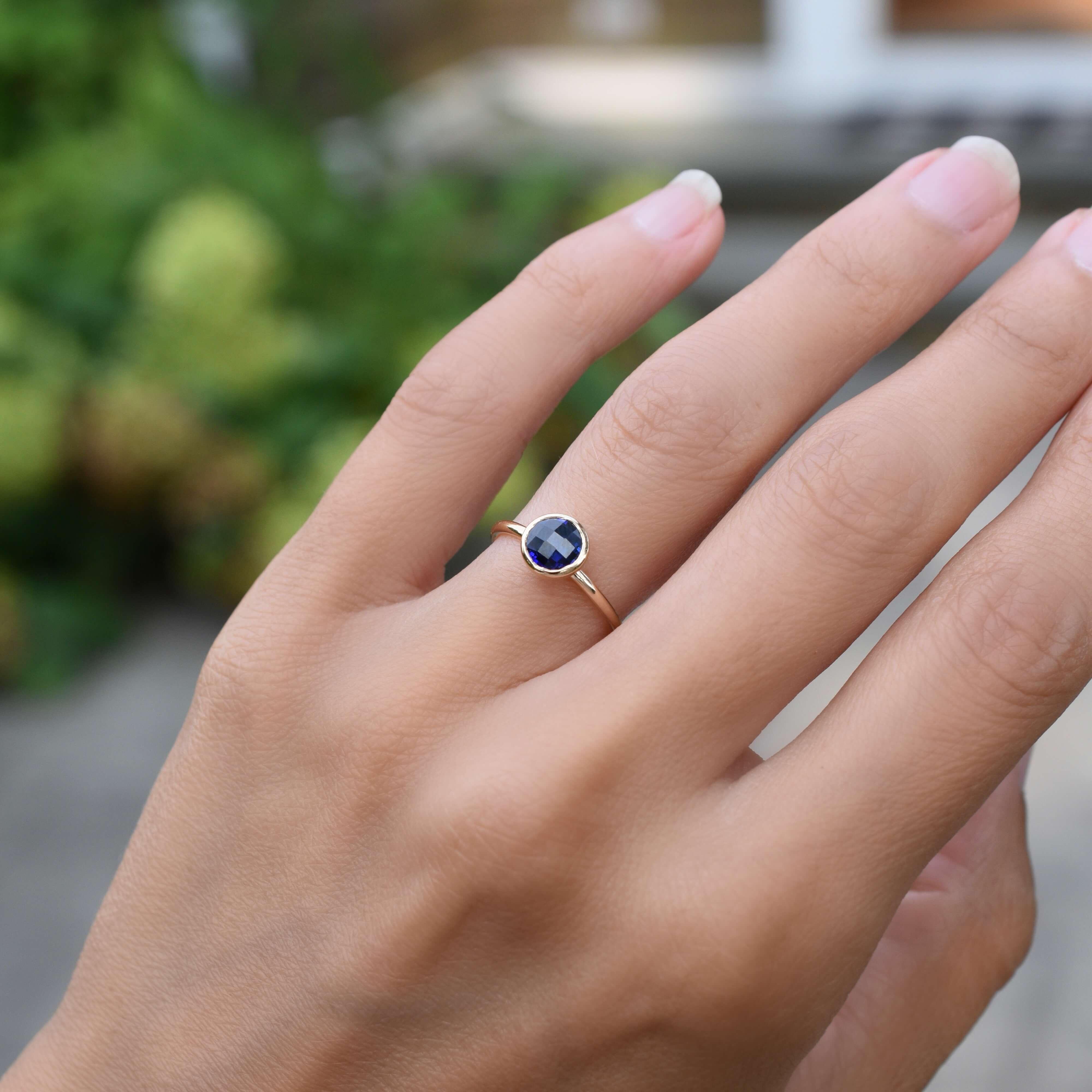 Grand Sapphire Ring in 14k Gold (September) - Image 2