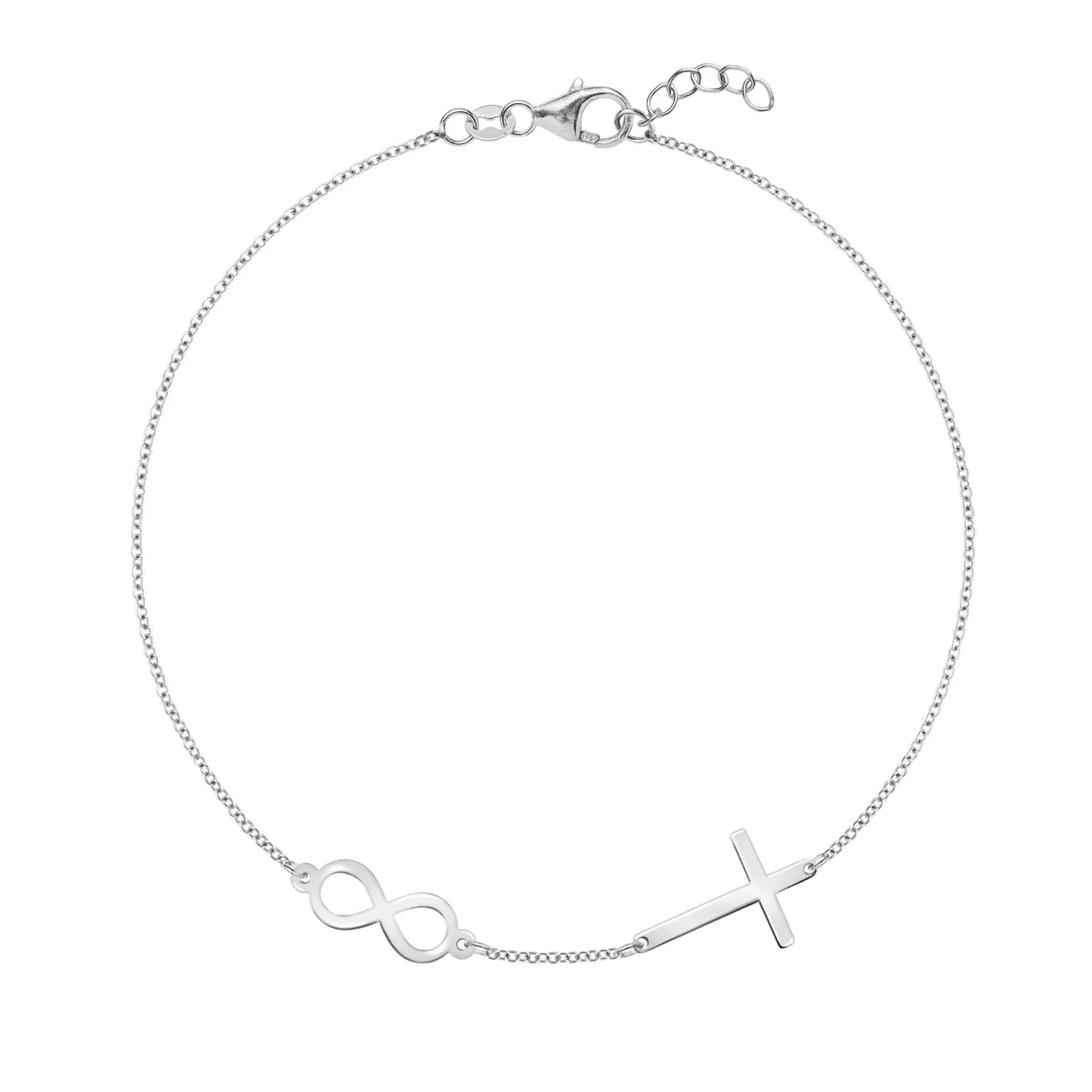 Infinity & Cross Bracelet in 14k Gold - Image 5