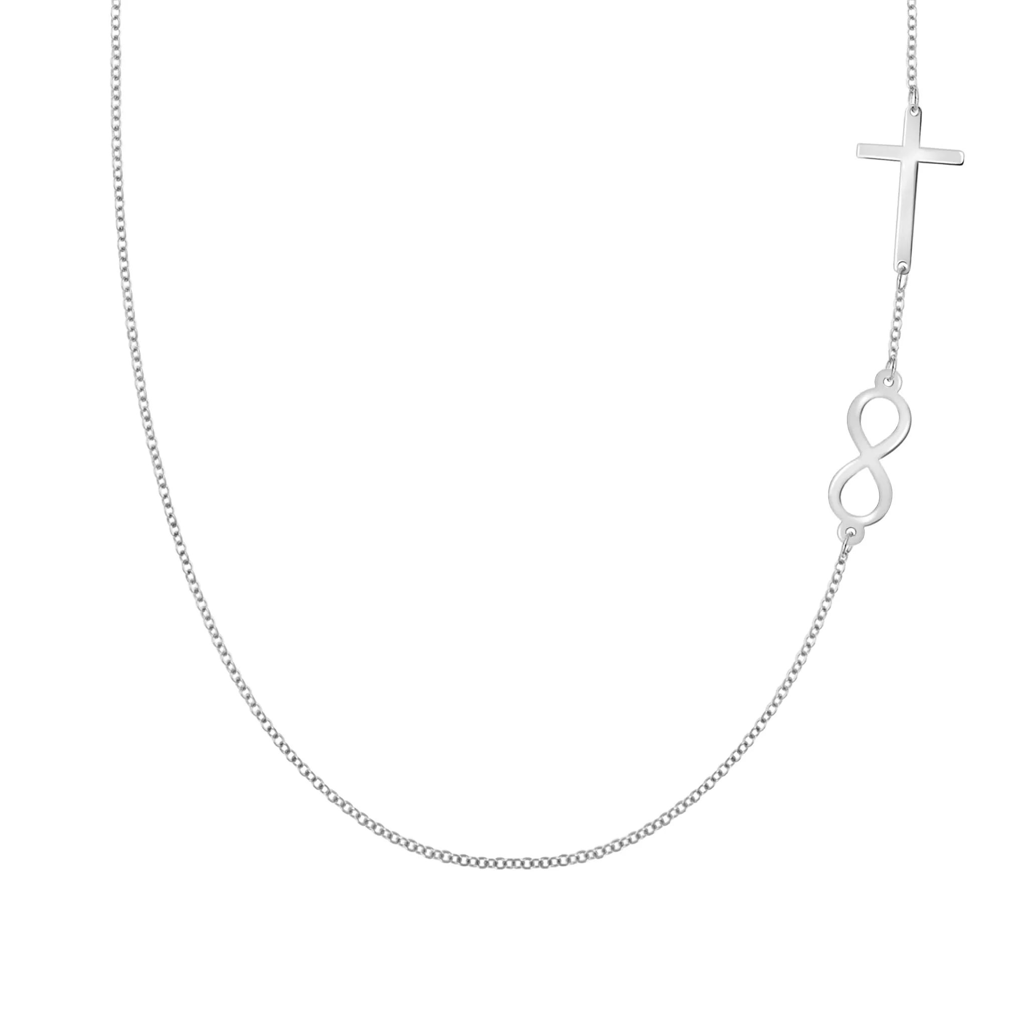 Infinity & Cross Necklace in 14k Gold - Image 5