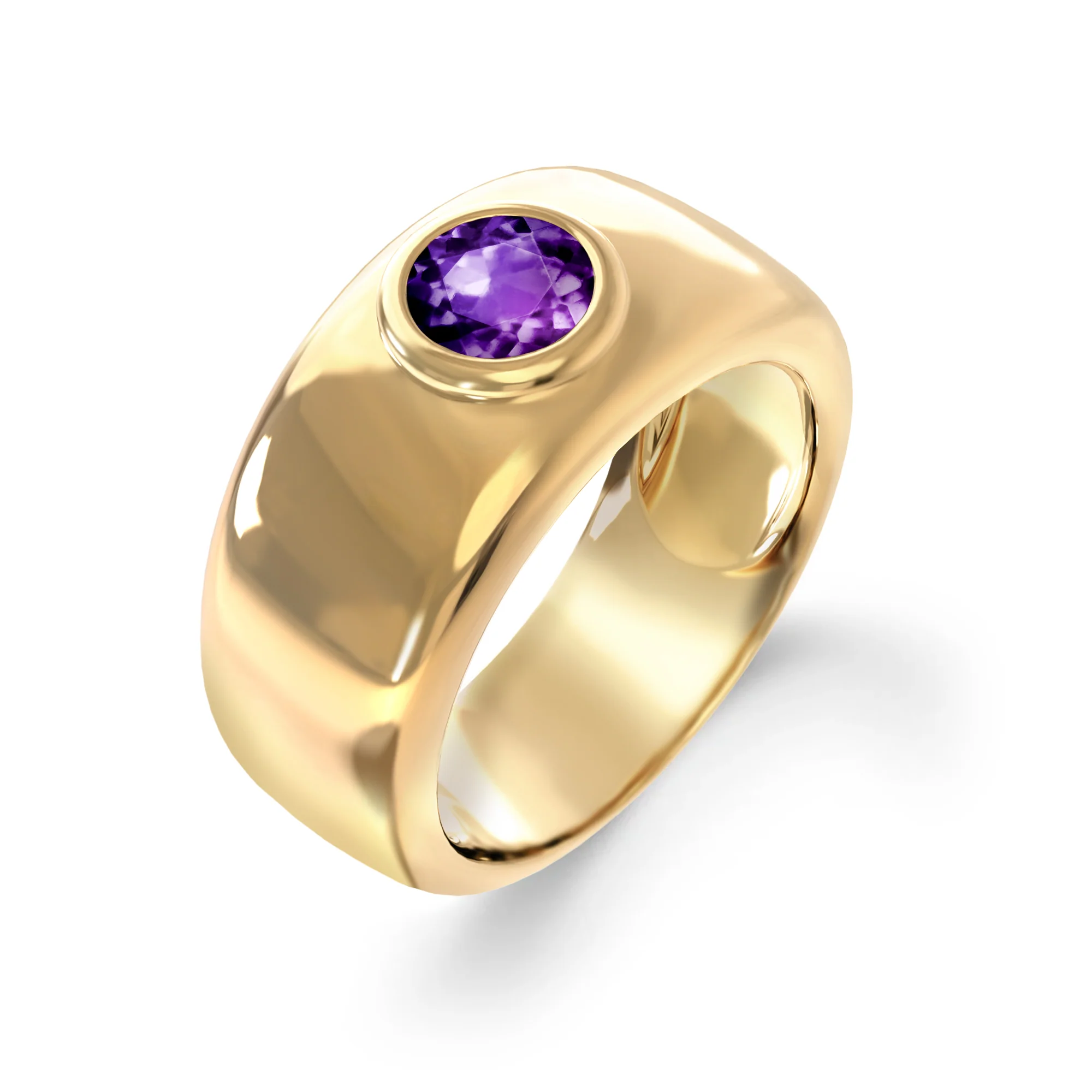 Jamestown Amethyst Band Ring in 14k Gold (February) - Image 4