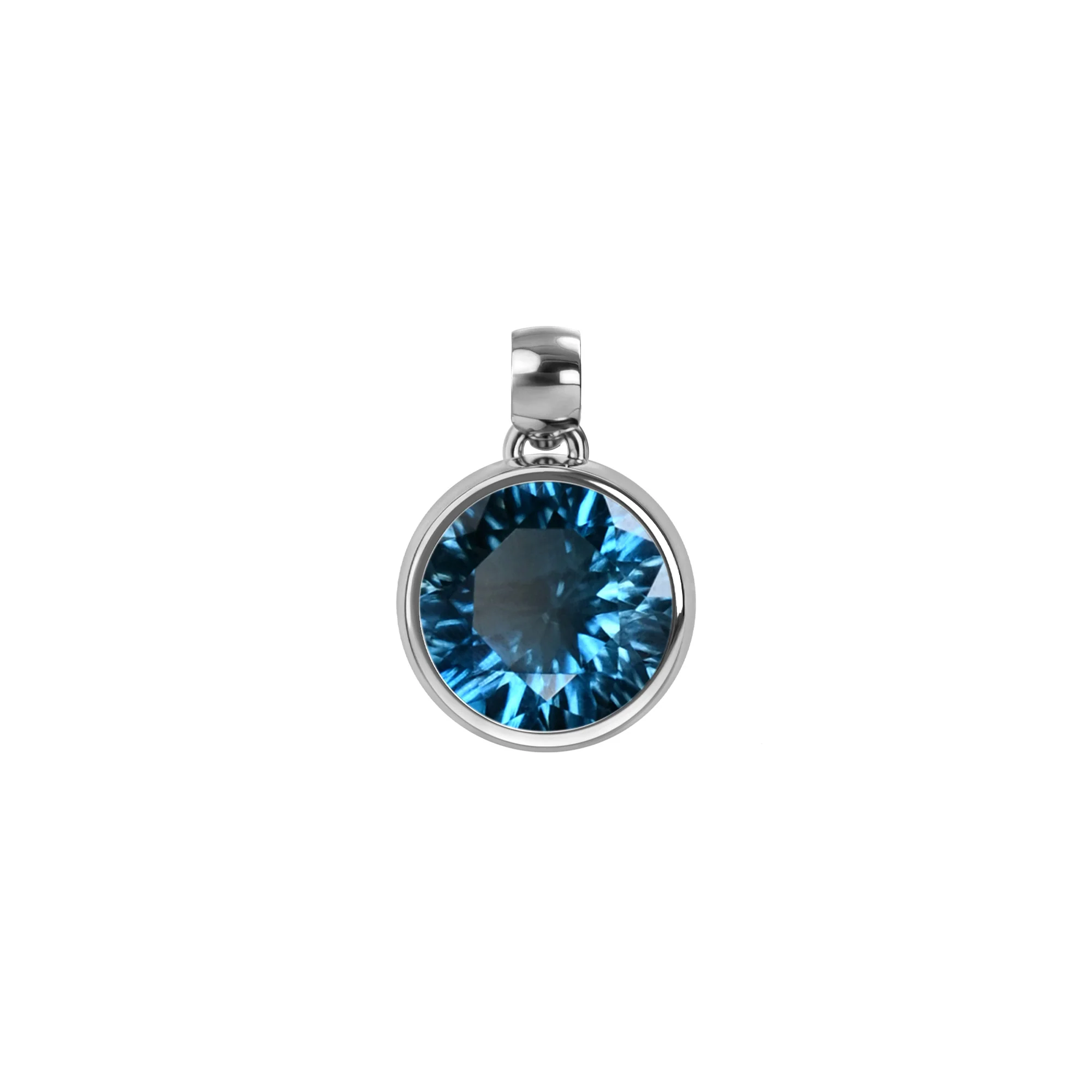 Jamestown Atlantic Blue Topaz Pendant in 14k Gold (December) - Image 5