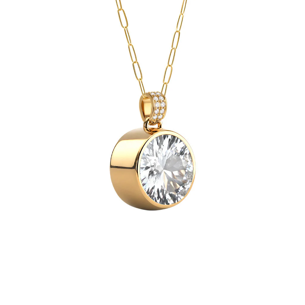 Jamestown Birthstone Pendant with Diamond Bail in 14k Gold - Image 4