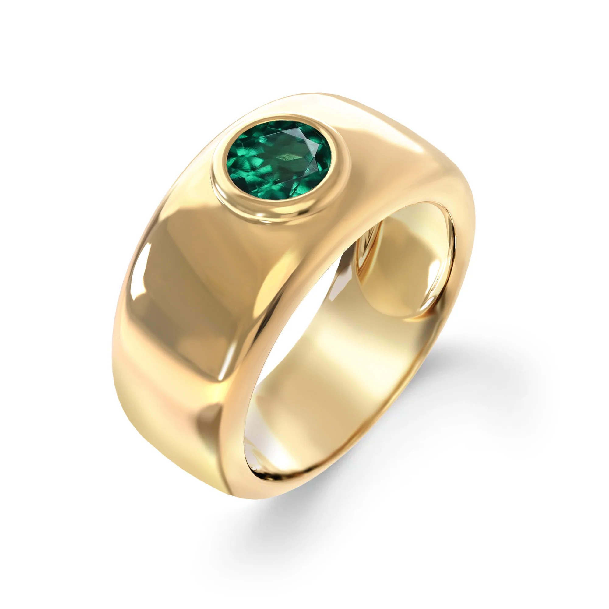 Jamestown Emerald Band Ring in 14k Gold (May) - Image 4