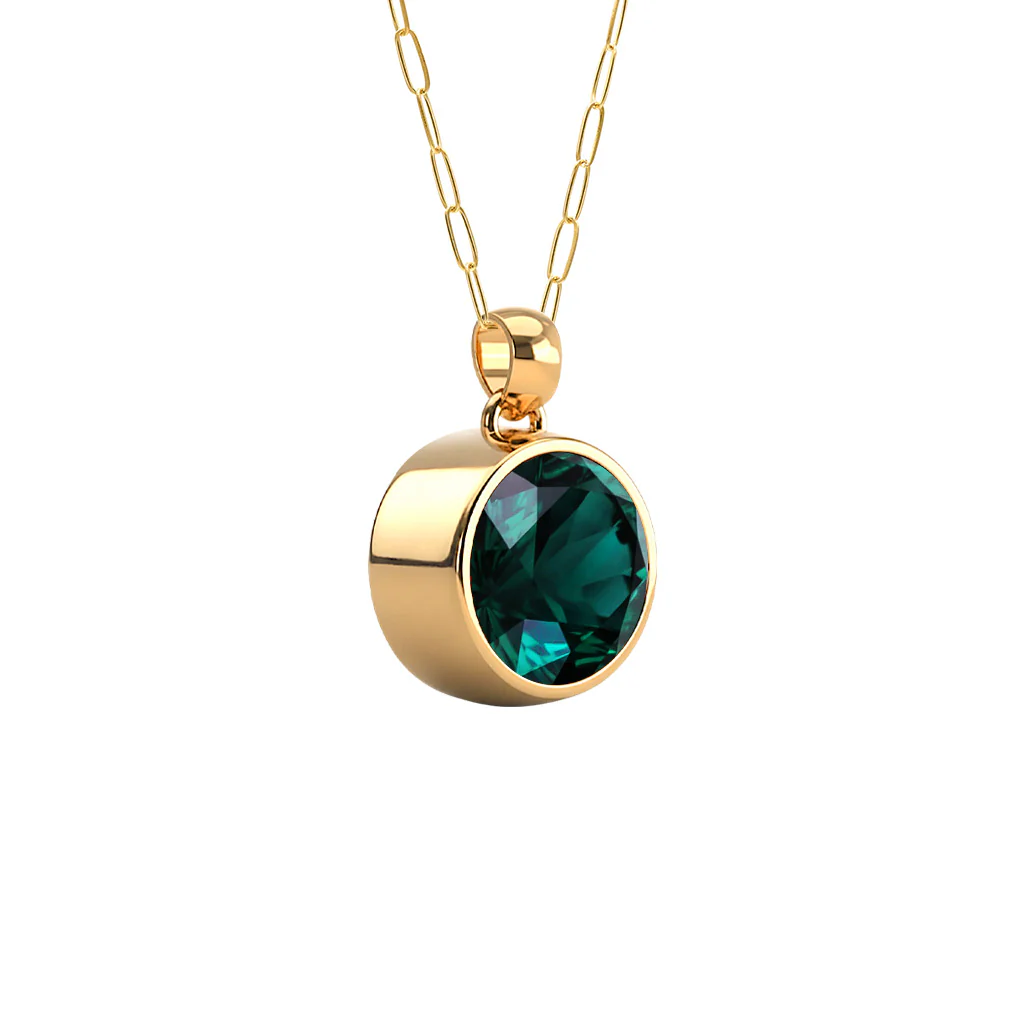 Jamestown Emerald Pendant in 14k Gold (May) - Image 4