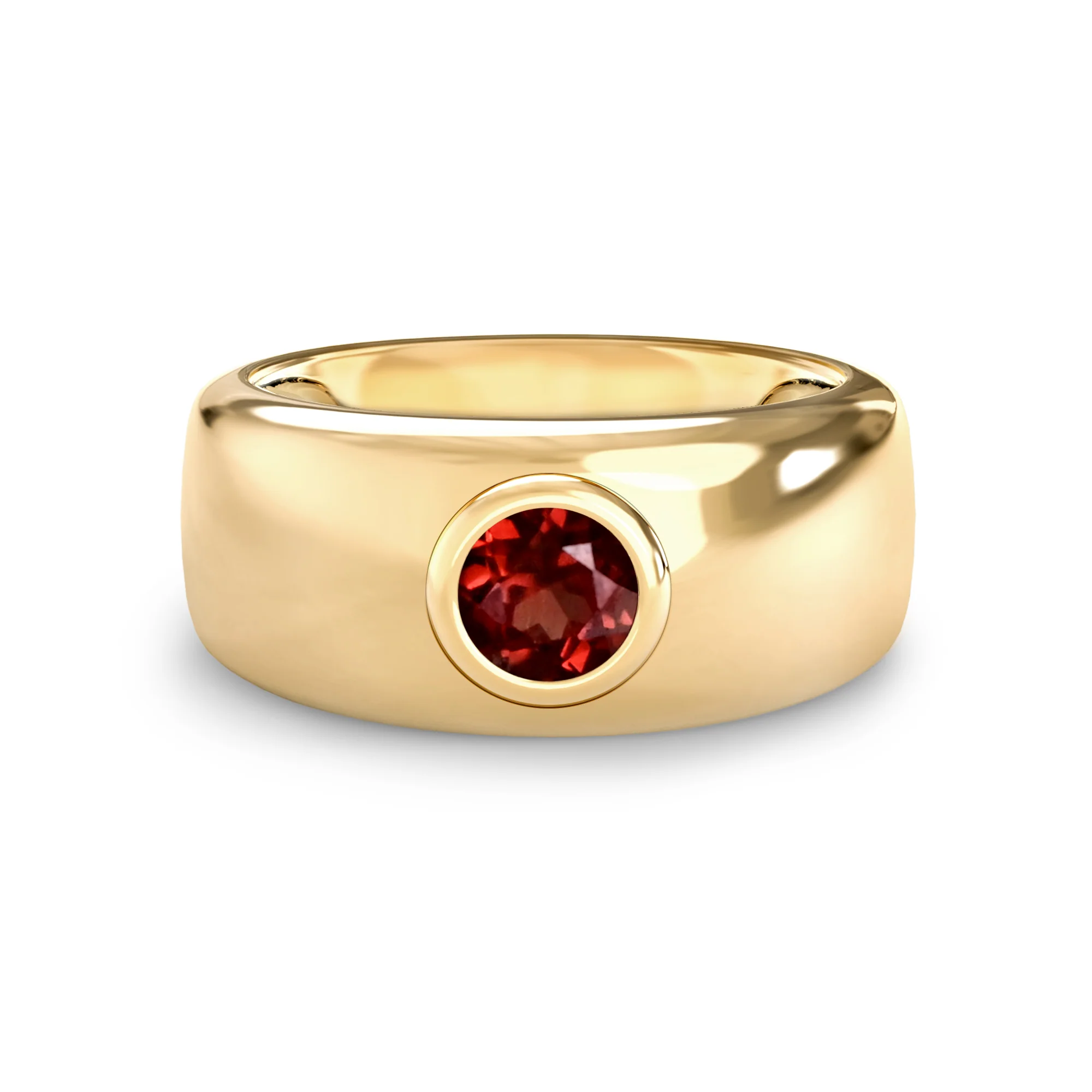 Jamestown Garnet Band Ring in 14k Gold (January)