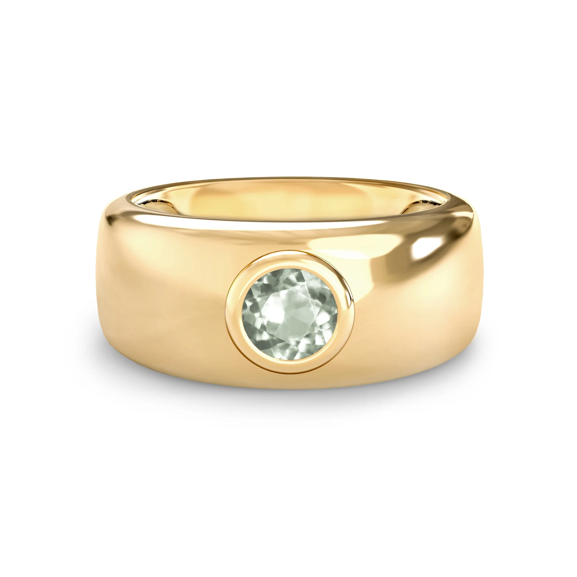 Jamestown Green Amethyst Band Ring in 14k Gold (February)