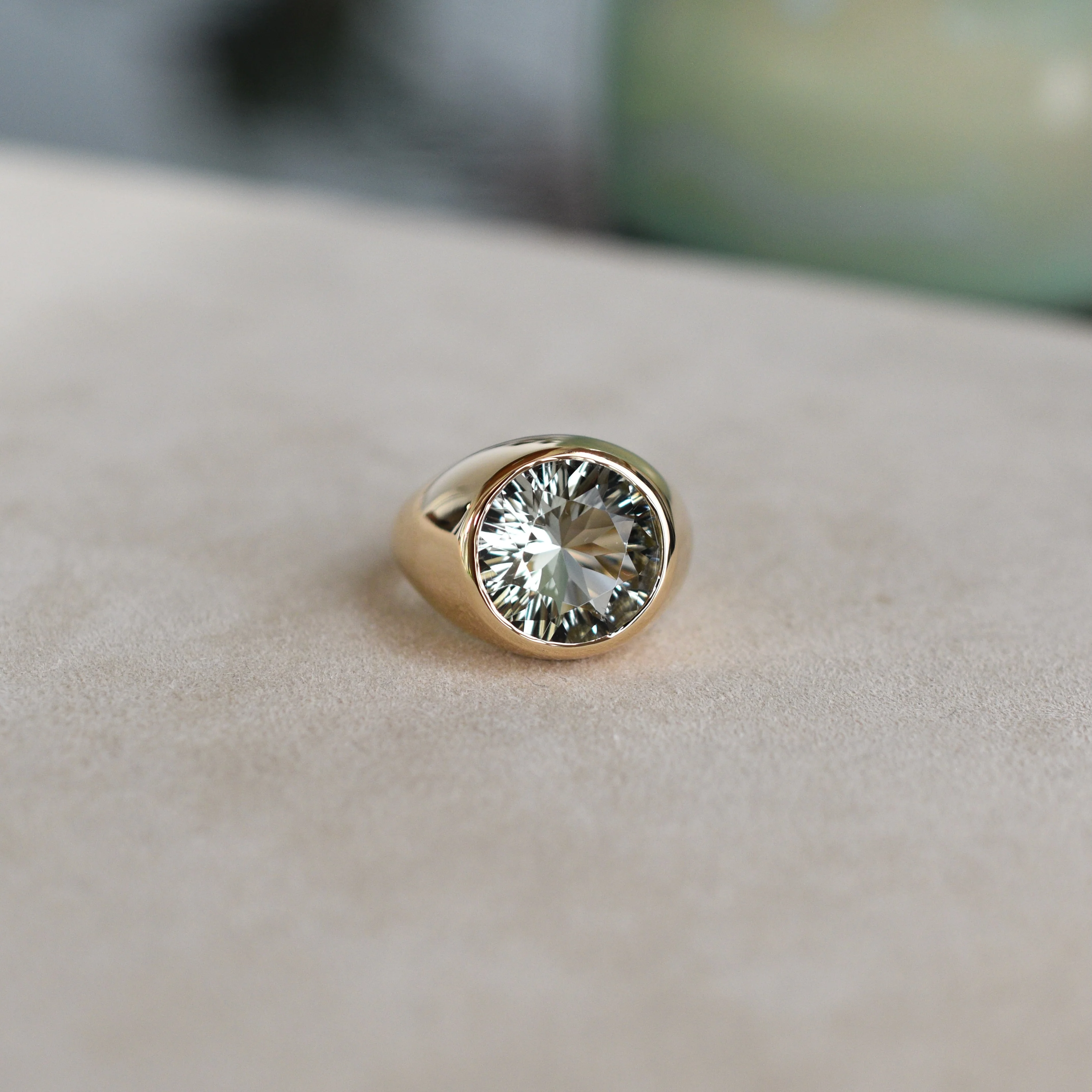 Jamestown Green Amethyst Ring in 14k Gold (February) - Image 6