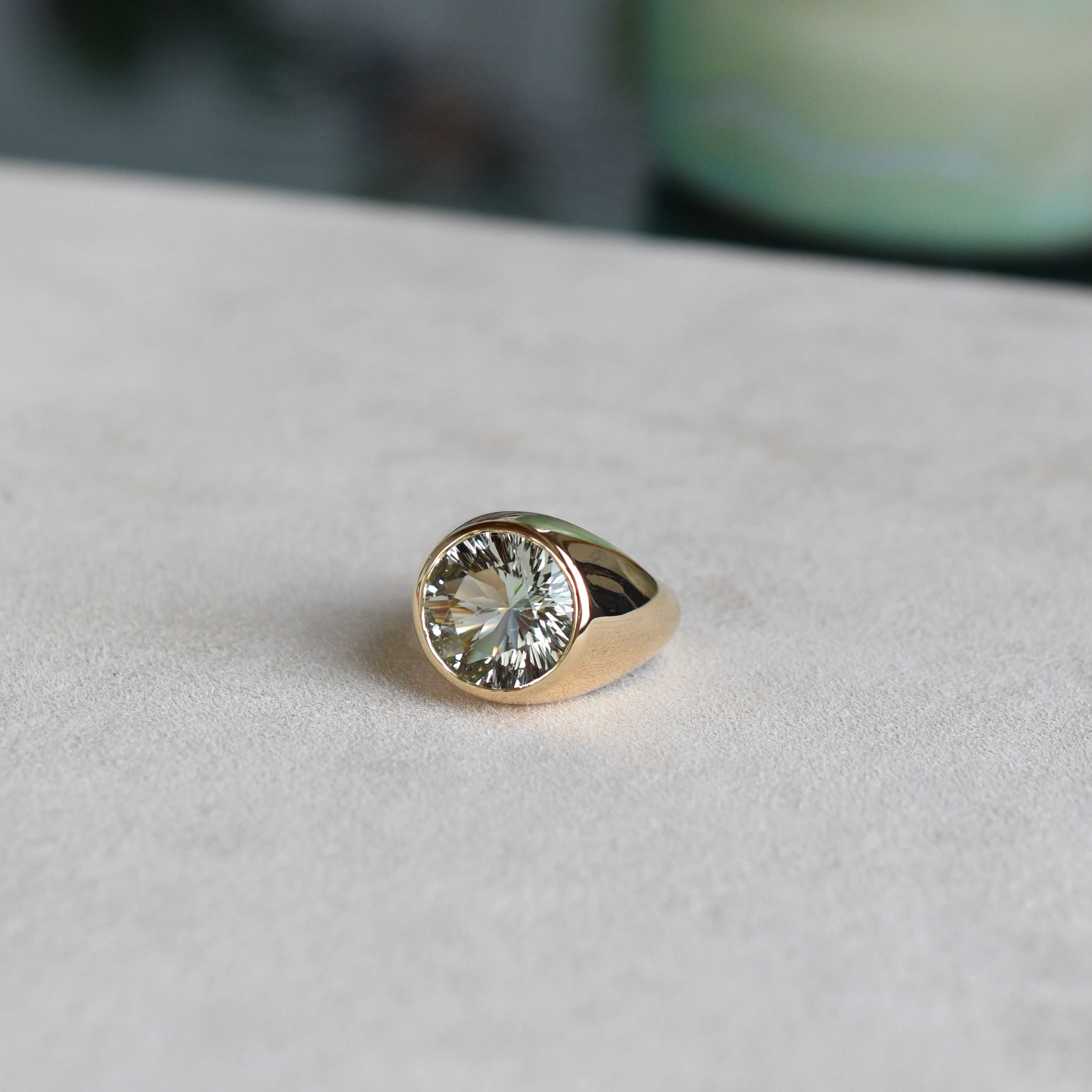 Jamestown Green Amethyst Ring in 14k Gold (February) - Image 7