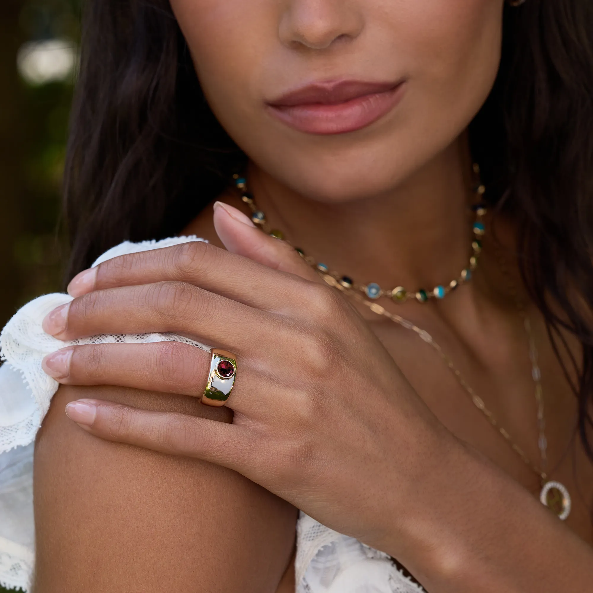 Jamestown Ruby Band Ring in 14k Gold (July) - Image 2