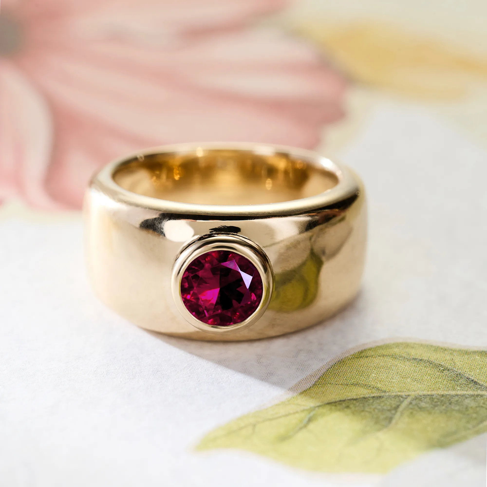 Jamestown Ruby Band Ring in 14k Gold (July) - Image 6