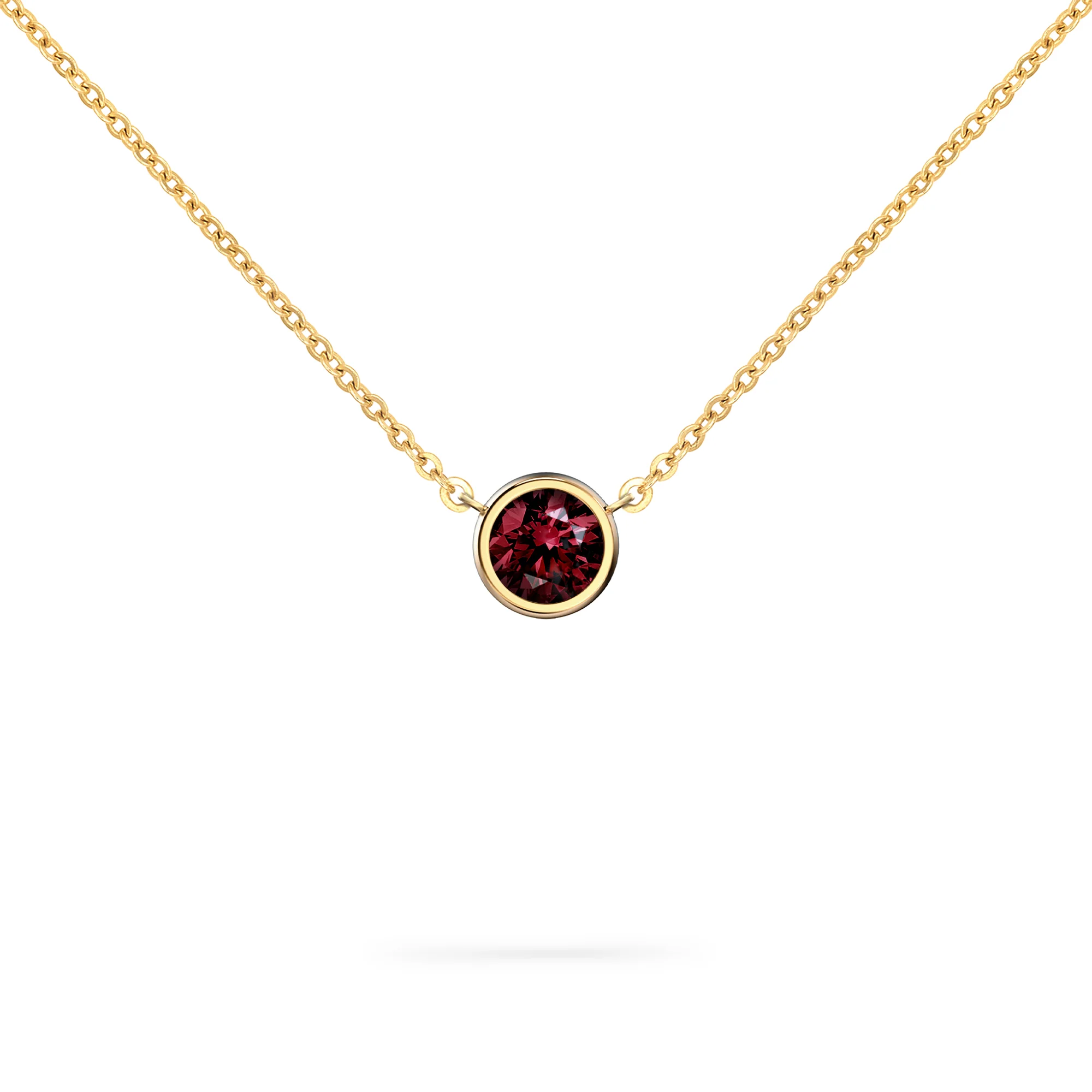 Jamestown Ruby Solitaire Necklace in 14k Gold (July)