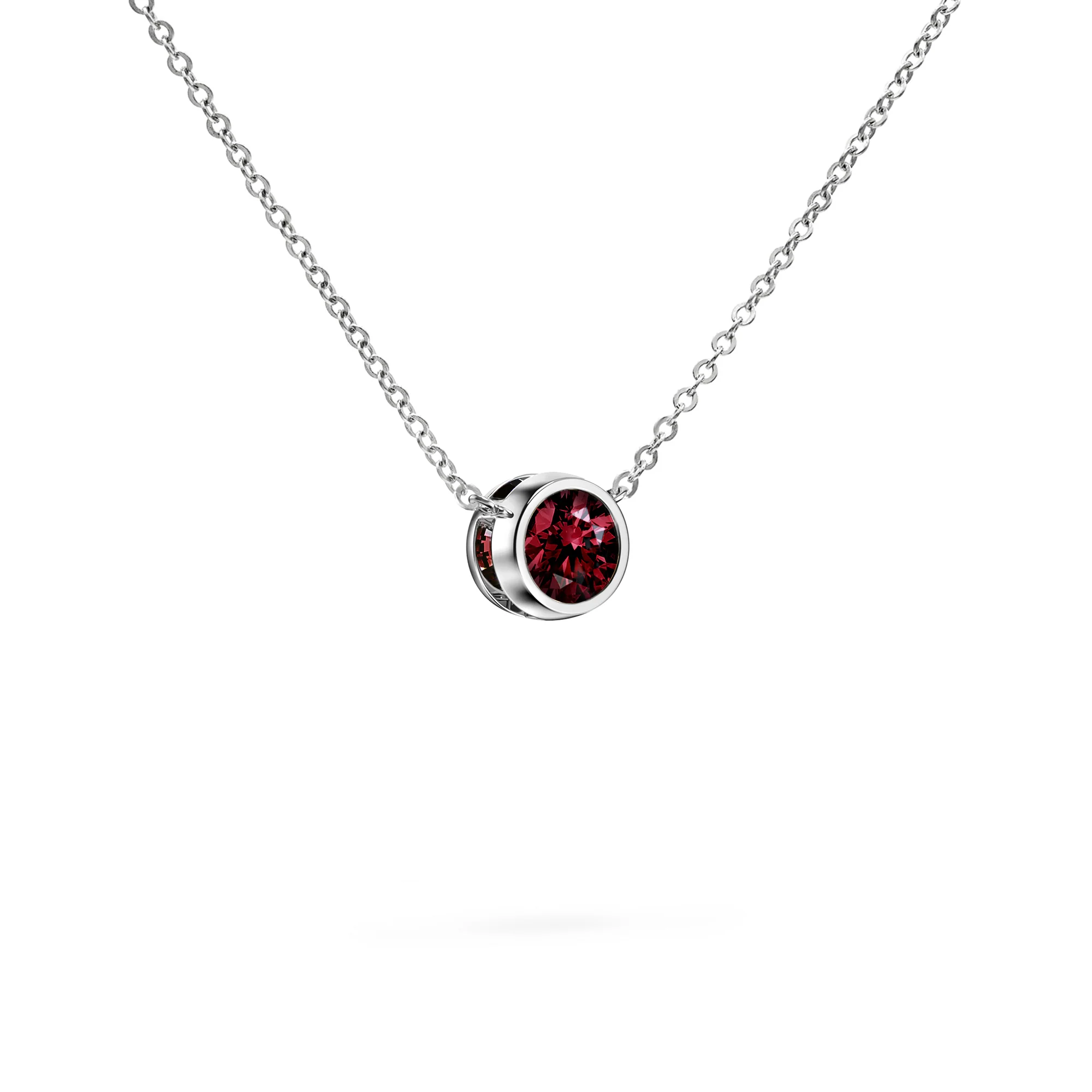 Jamestown Ruby Solitaire Necklace in 14k Gold (July) - Image 8