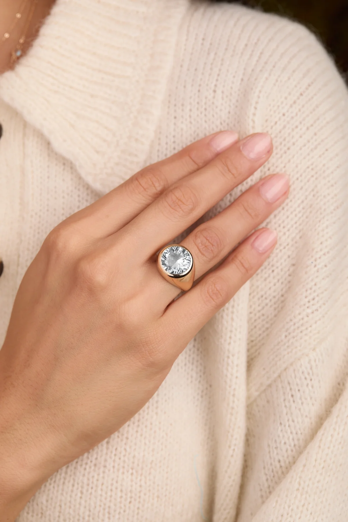 Jamestown White Topaz Ring in 14k Gold (April) - Image 3